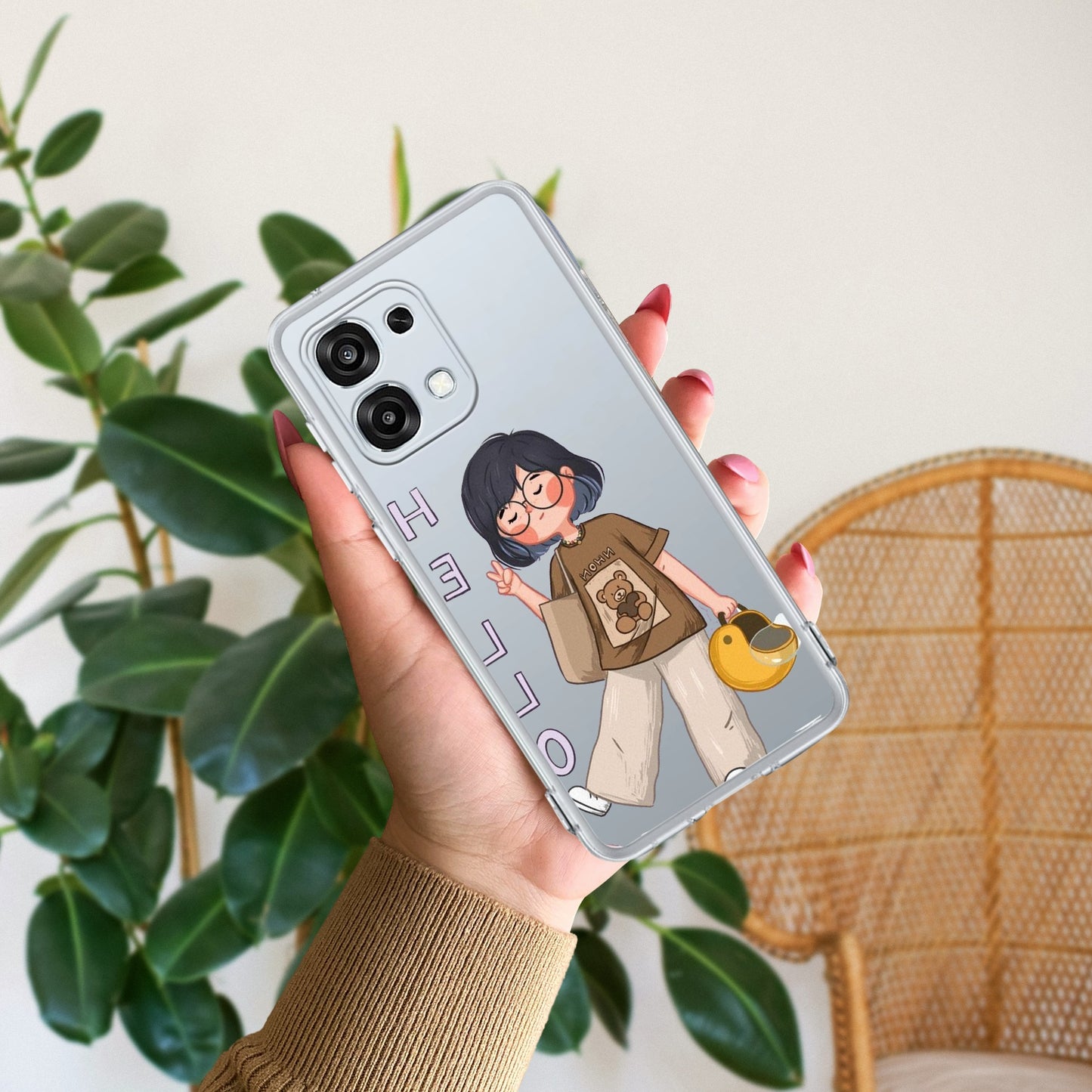 Hello Honey Transparent Silicon Case For Oppo