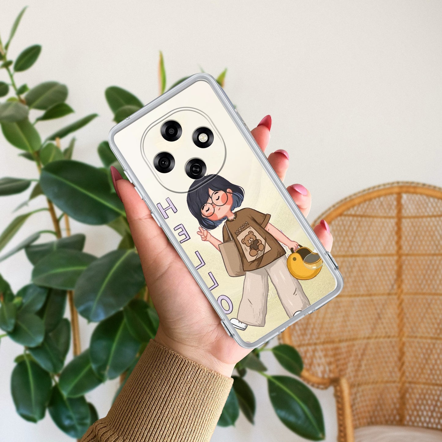 Hello Honey Transparent Silicon Case For Oppo