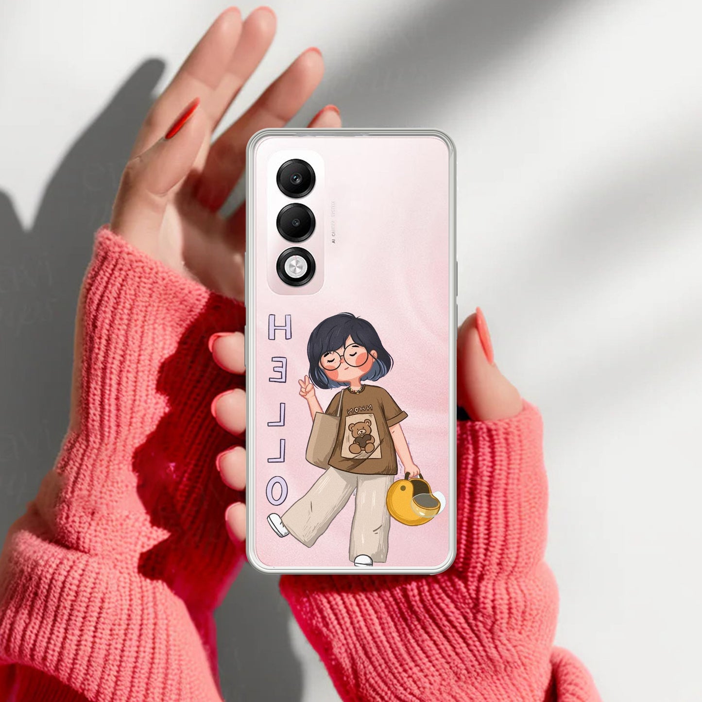 Hello Honey Transparent Silicon Case For Oppo