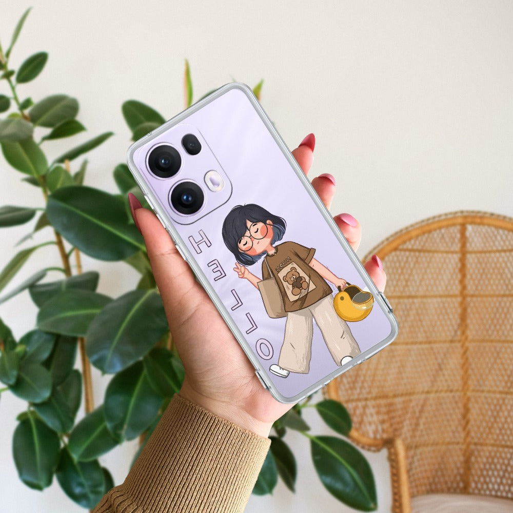 Hello Honey Transparent Silicon Case For Oppo