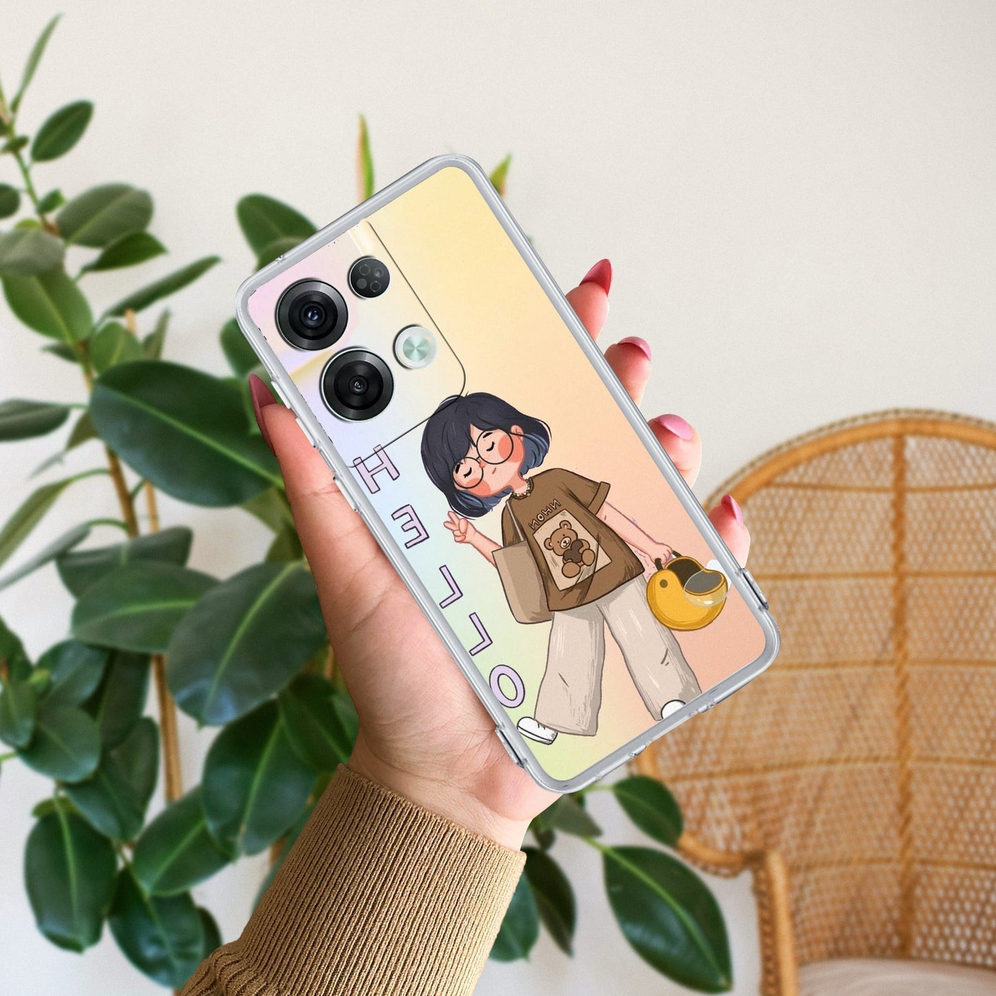 Hello Honey Transparent Silicon Case For Oppo