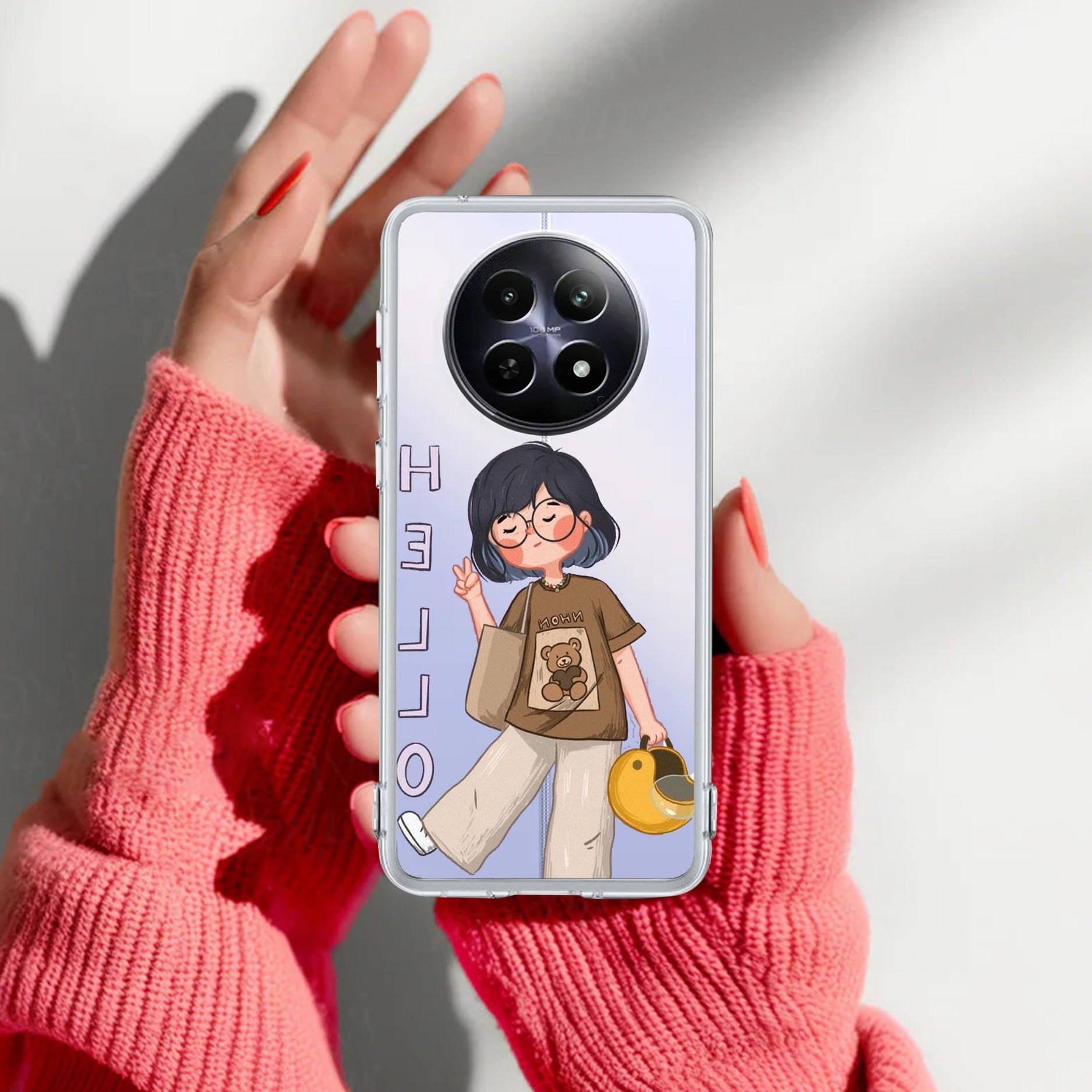 Hello Honey Transparent Silicon Case For Realme 12X 5G