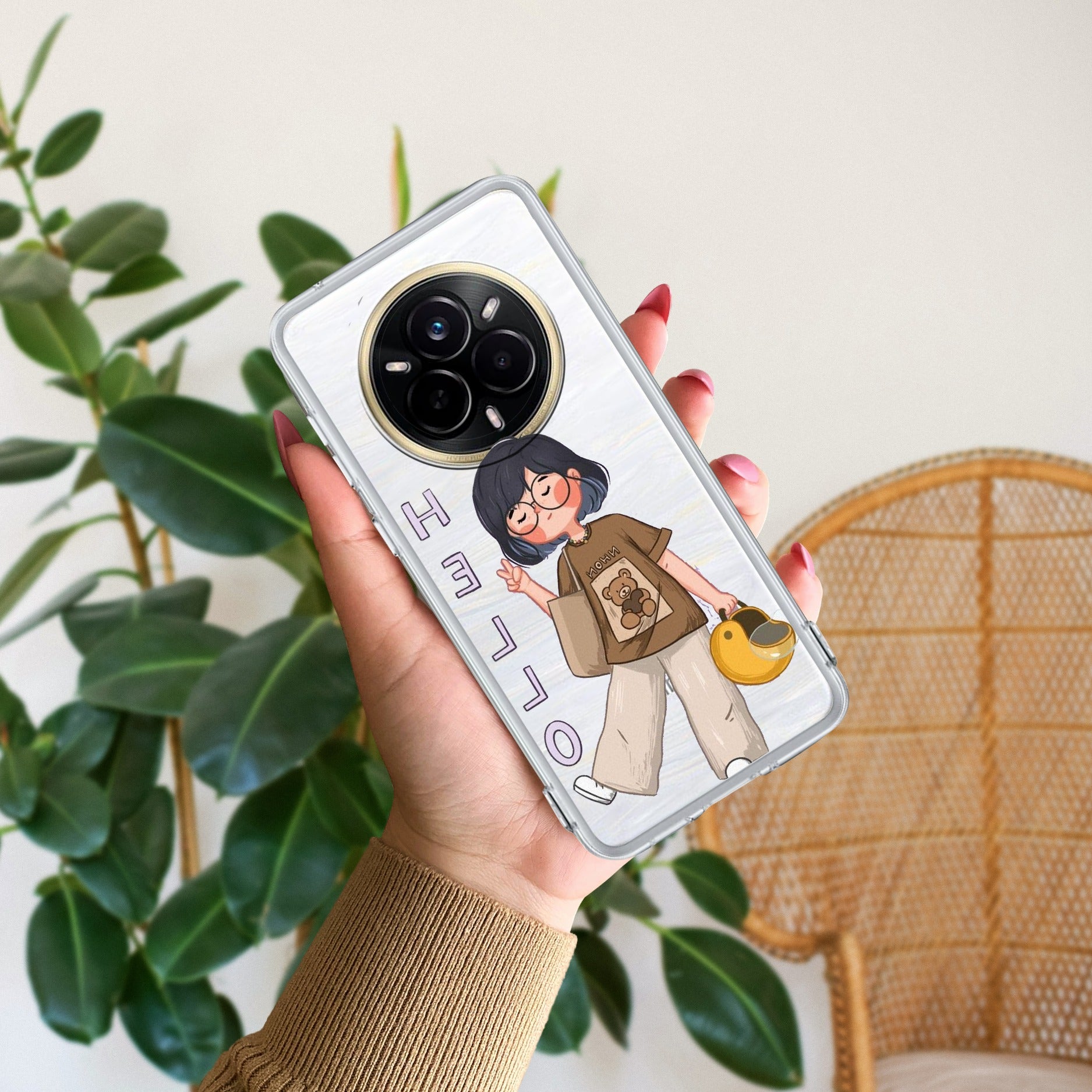 Hello Honey Transparent Silicon Case For Realme 14 Pro 5G