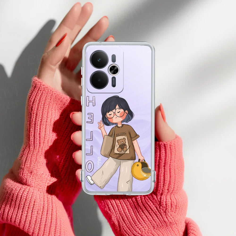 Hello Honey Transparent Silicon Case For Realme/Narzo