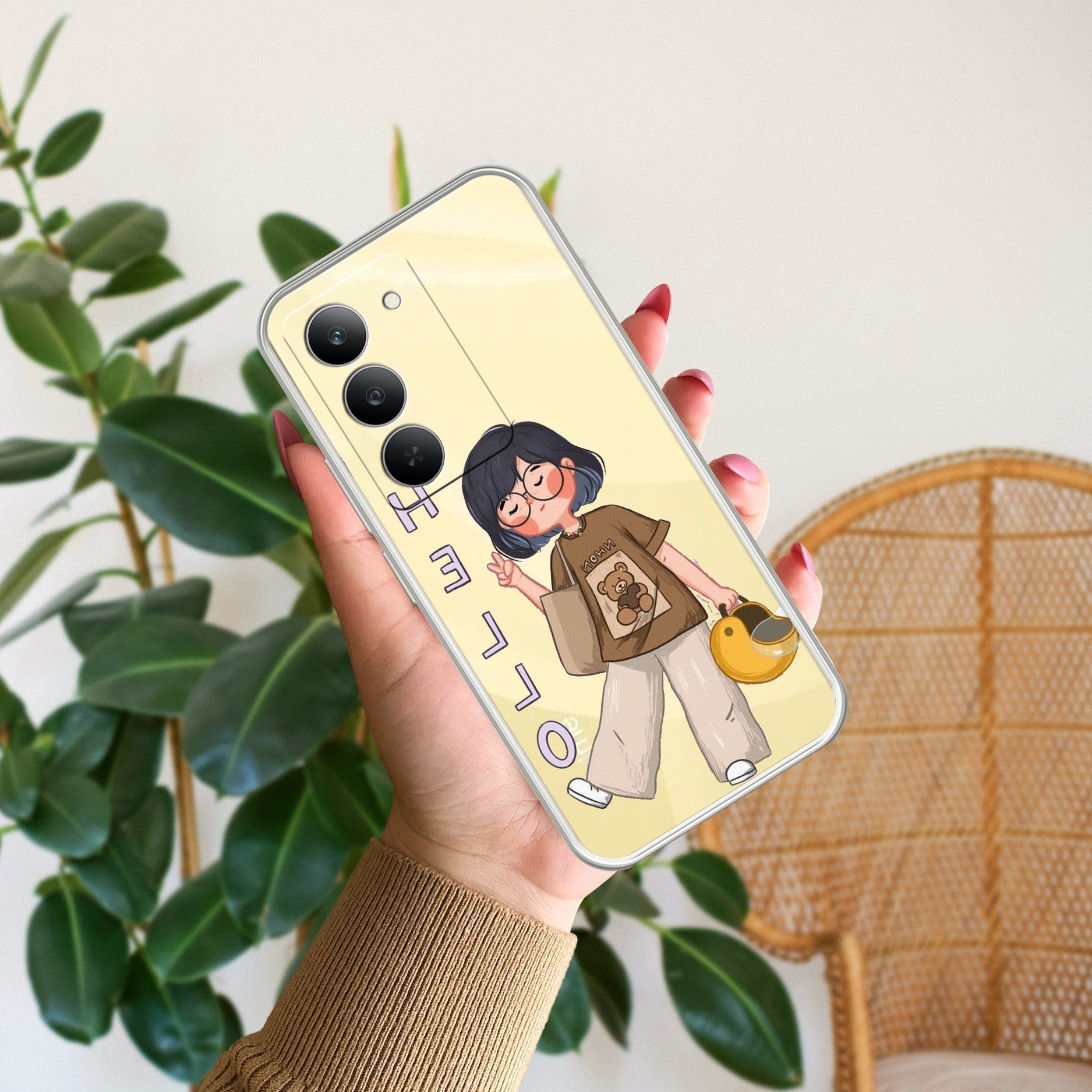 Hello Honey Transparent Silicon Case For Realme 14x 5G