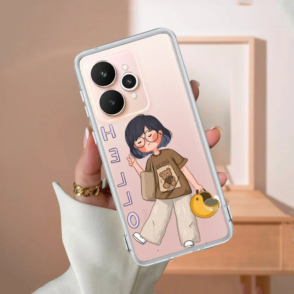Hello Honey Transparent Silicon Case For Realme Narzo 70 5G