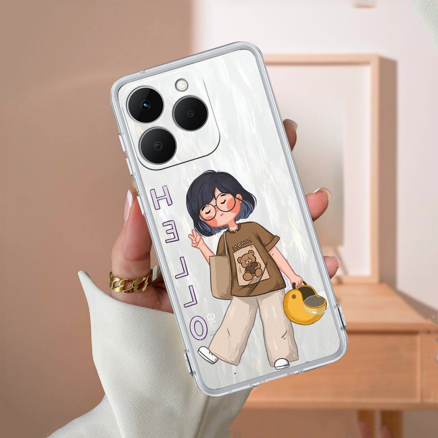 Hello Honey Transparent Silicon Case For Realme/Narzo