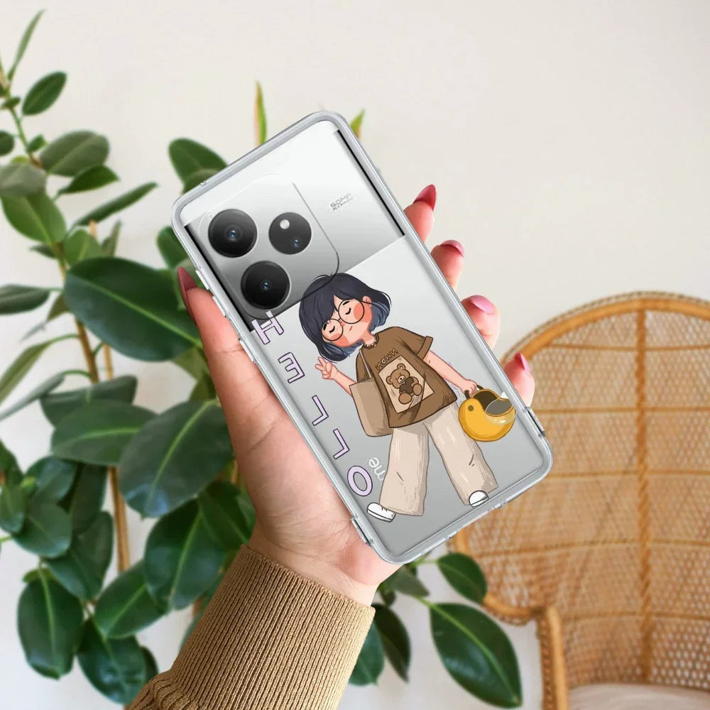 Hello Honey Transparent Silicon Case For Realme 12 Pro 5G