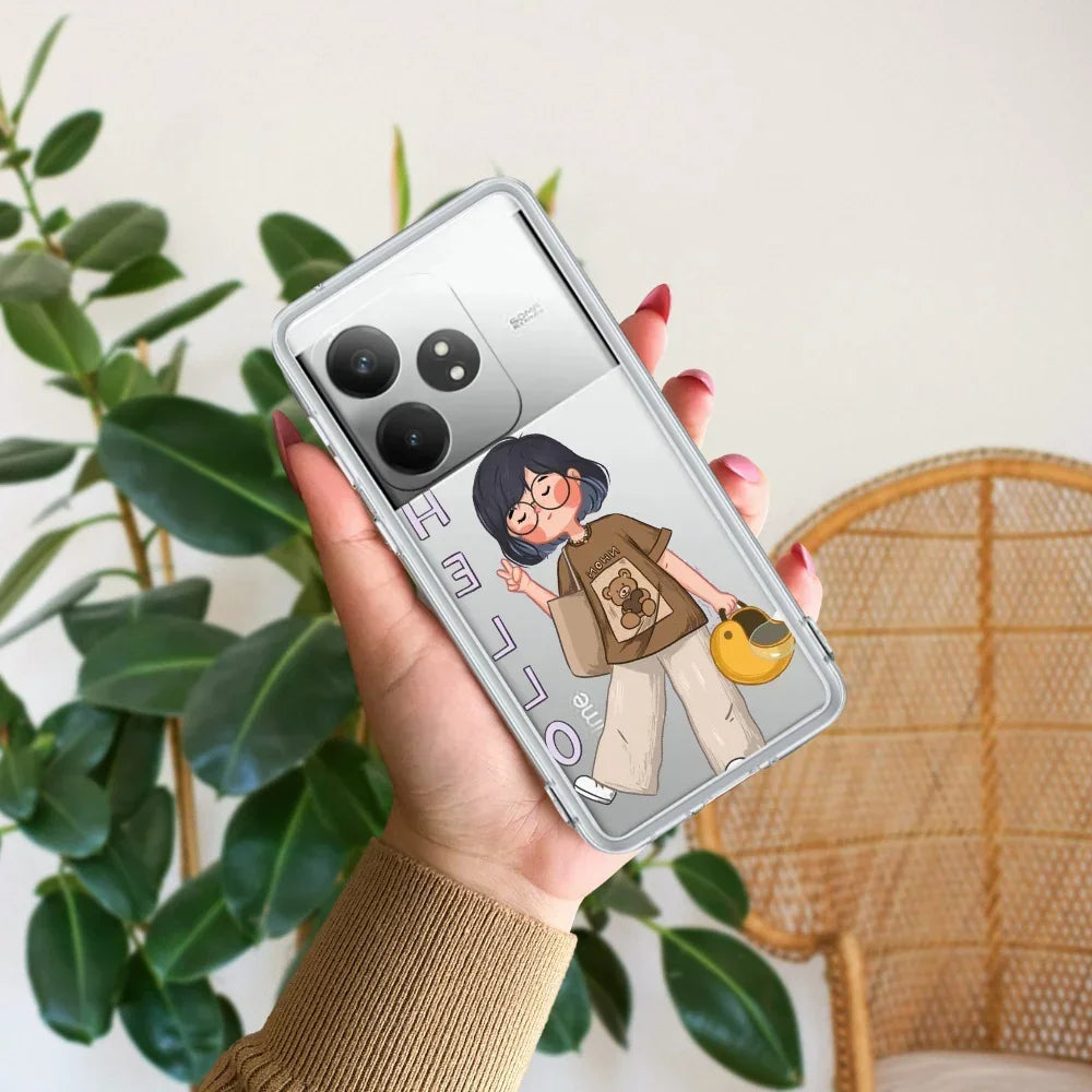 Hello Honey Transparent Silicon Case For Realme 12 5G
