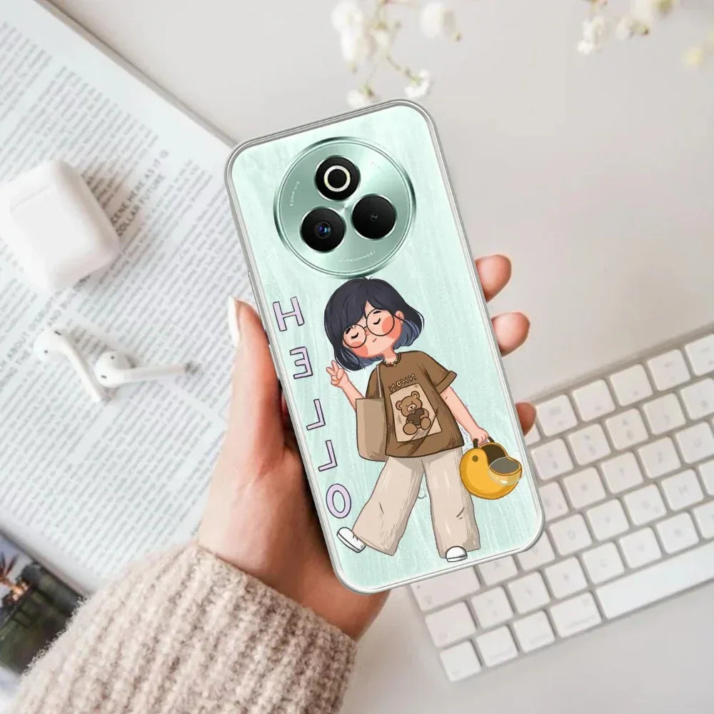Hello Honey Transparent Silicon Case For Realme 12 Plus 5G