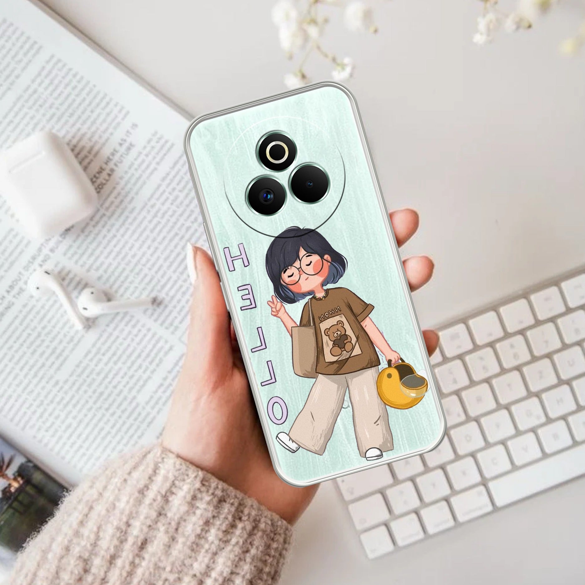 Hello Honey Transparent Silicon Case For Realme P3 Pro 5G