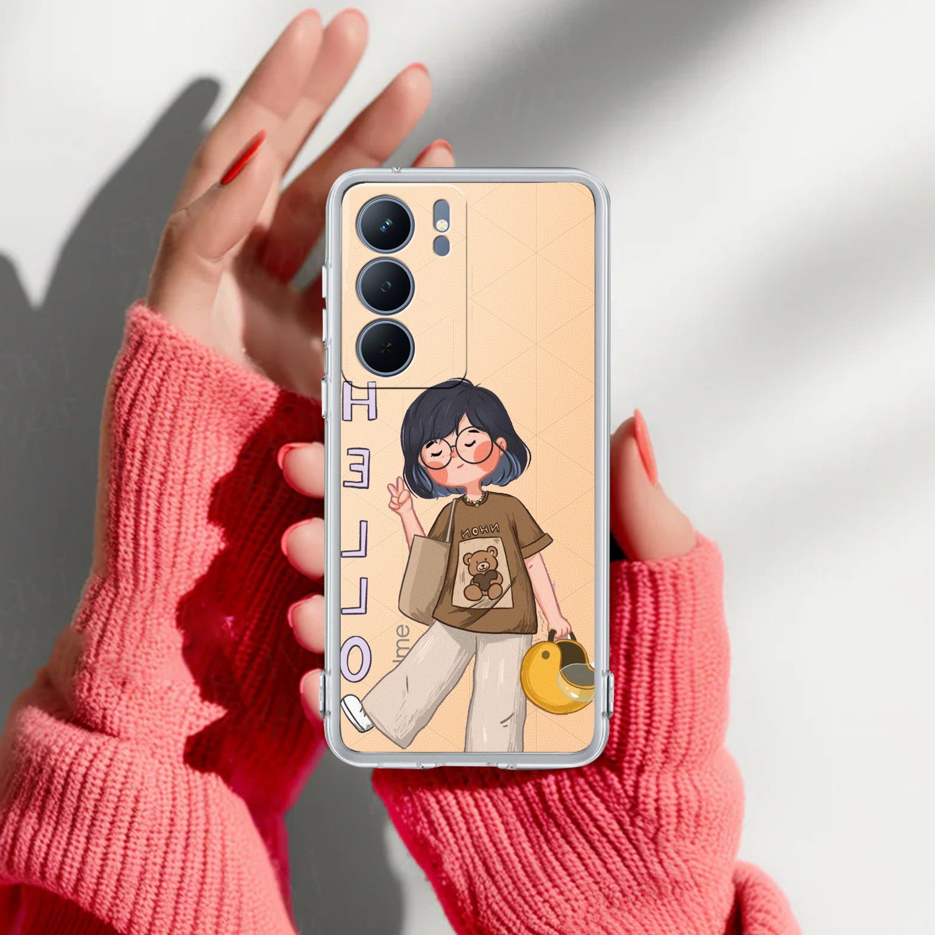 Hello Honey Transparent Silicon Case For Realme Narzo 80 Lite 5G