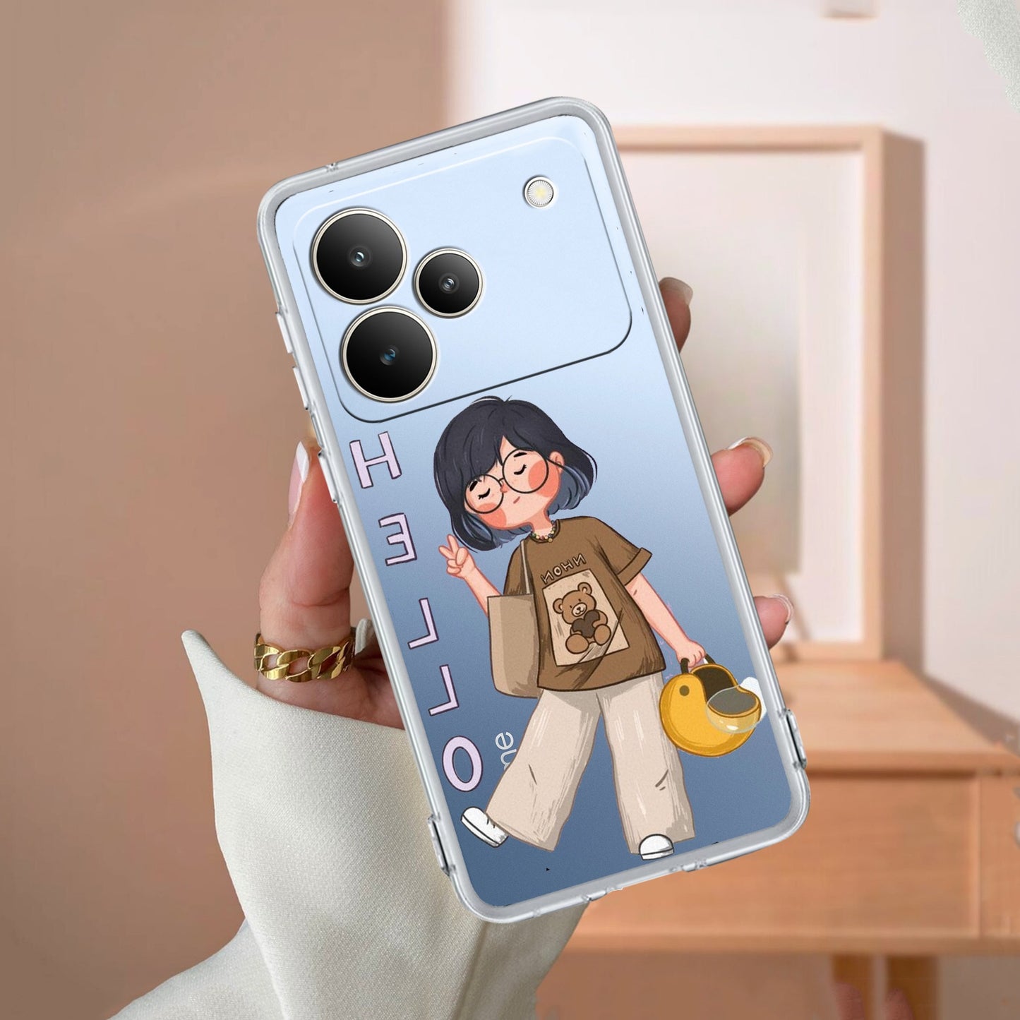 Hello Honey Transparent Silicon Case For Realme/Narzo