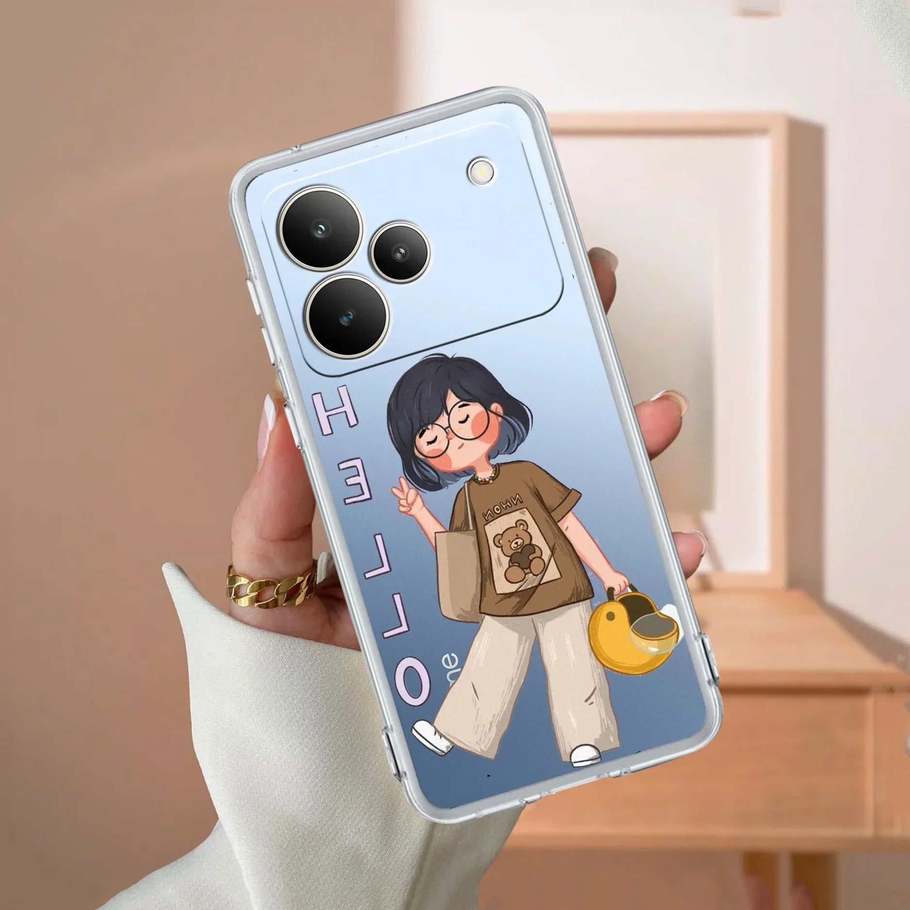 Hello Honey Transparent Silicon Case For Realme P4 Pro 5G