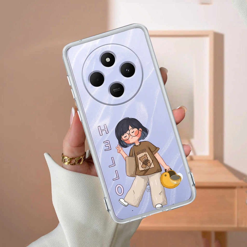 Hello Honey Transparent Silicon Case For Redmi 14C 5G