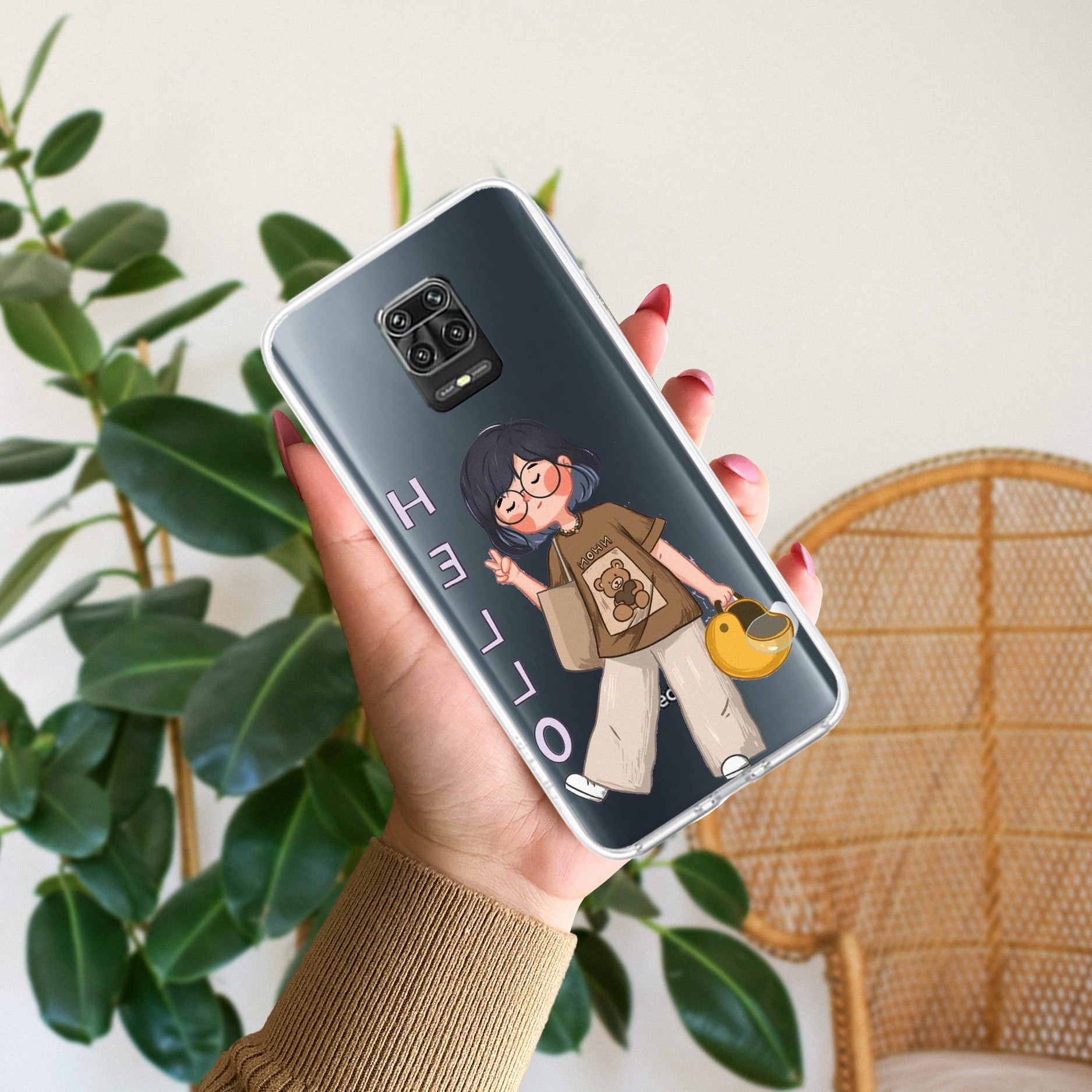 Hello Honey Transparent Silicon Case For Redmi Note 10 lite