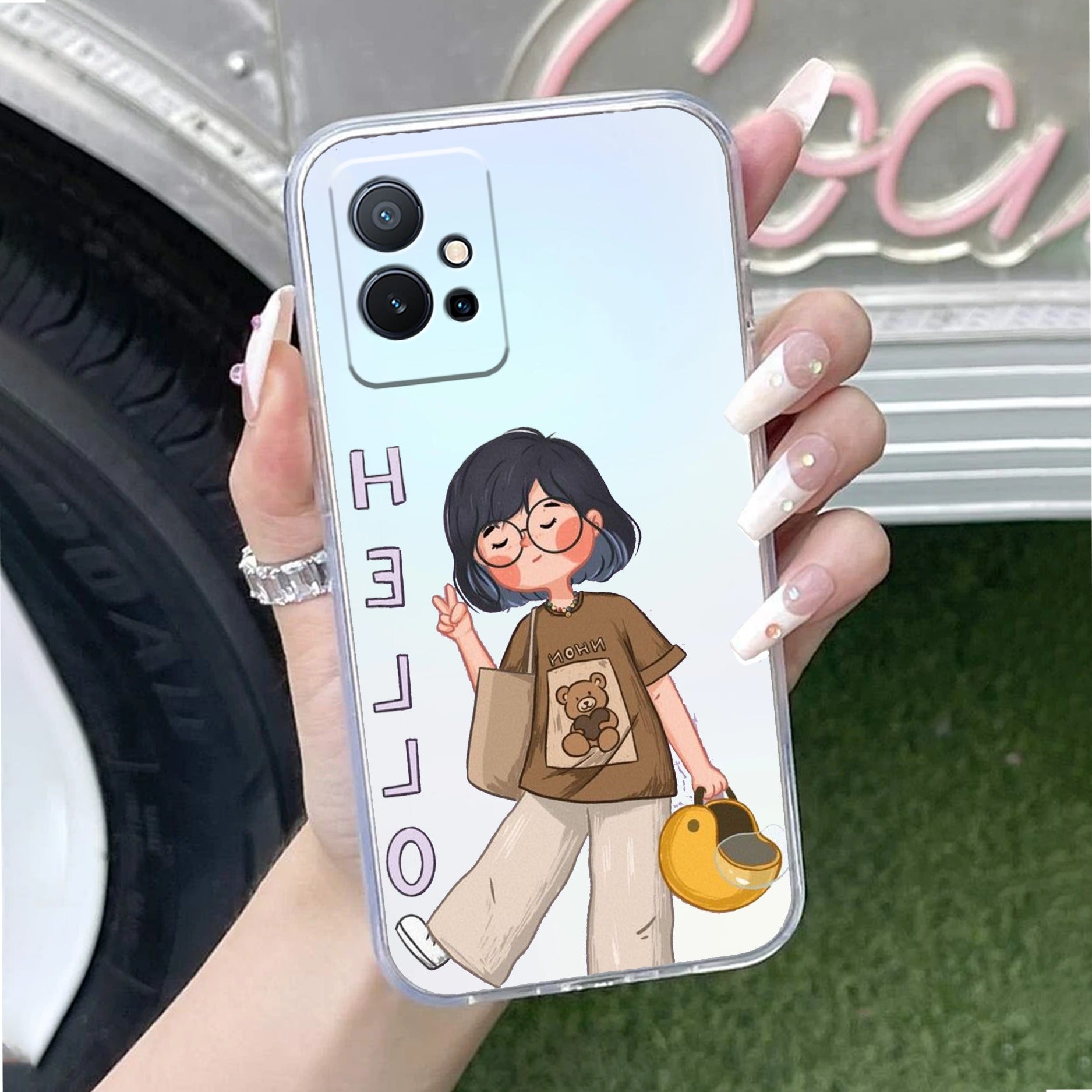 Hello Honey Transparent Silicon Case For Vivo T1 5G