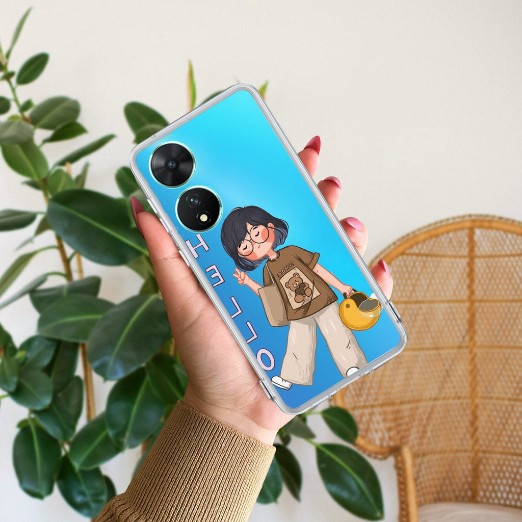 Hello Honey Transparent Silicon Case For Vivo T2 5G