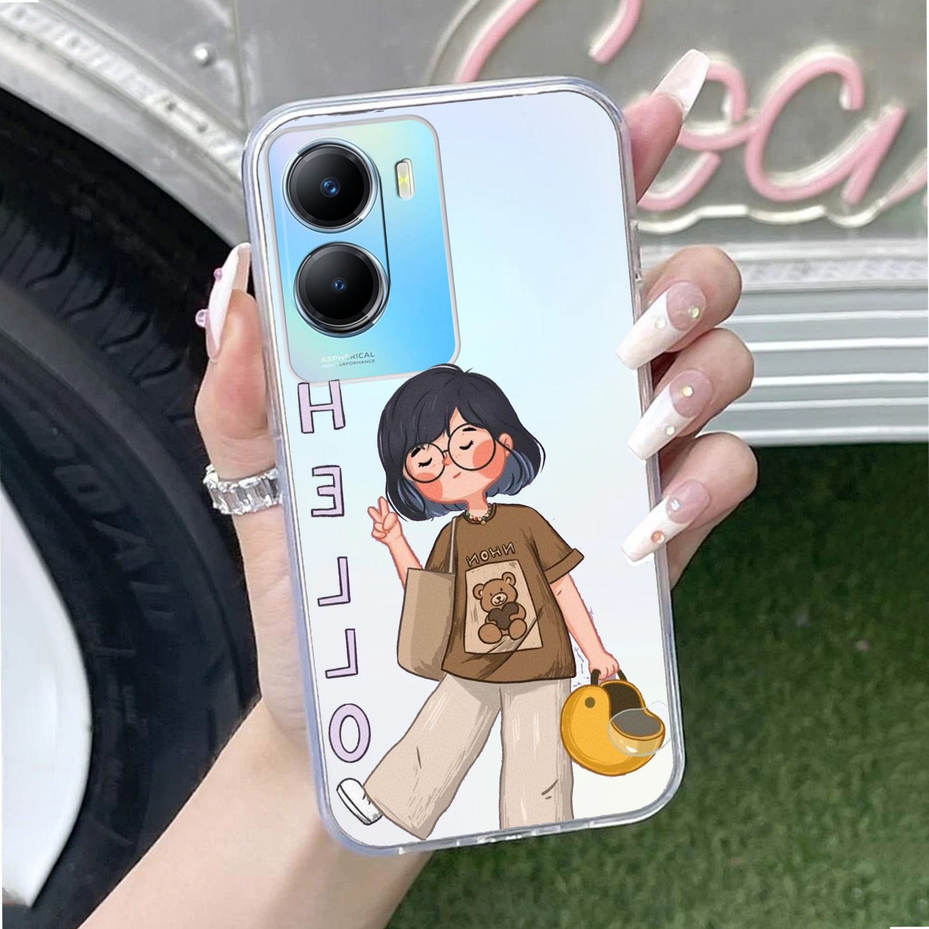Hello Honey Transparent Silicon Case For Vivo T2x 5G