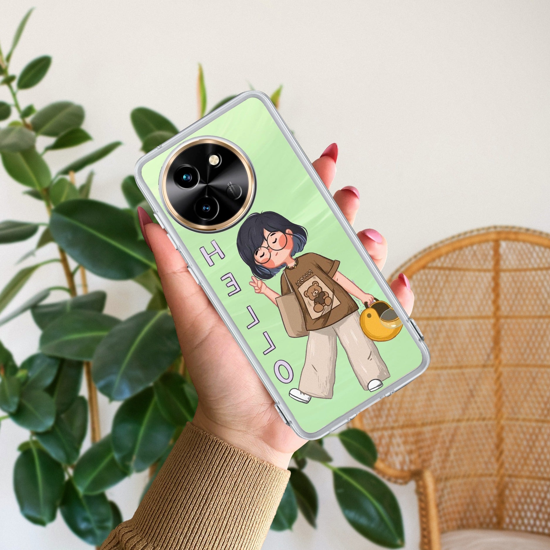 Hello Honey Transparent Silicon Case For Vivo T3X 5G