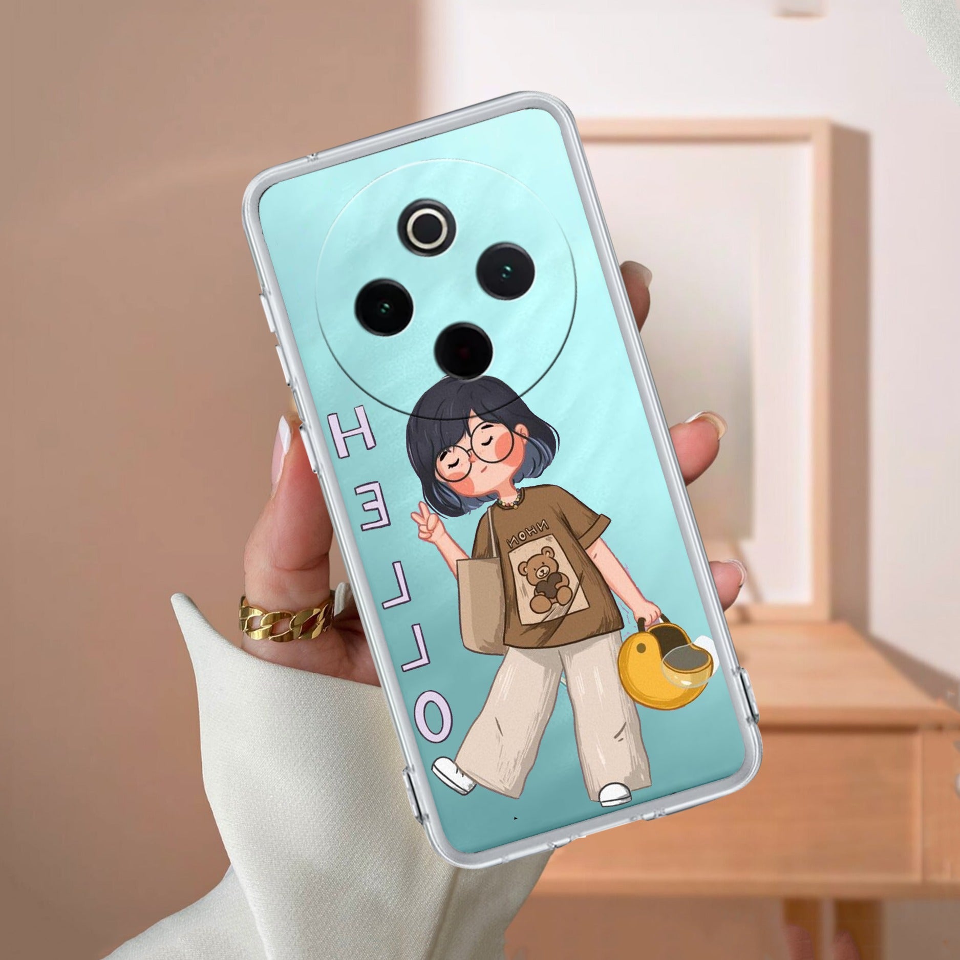 Hello Honey Transparent Silicon Case For Vivo T4 5G