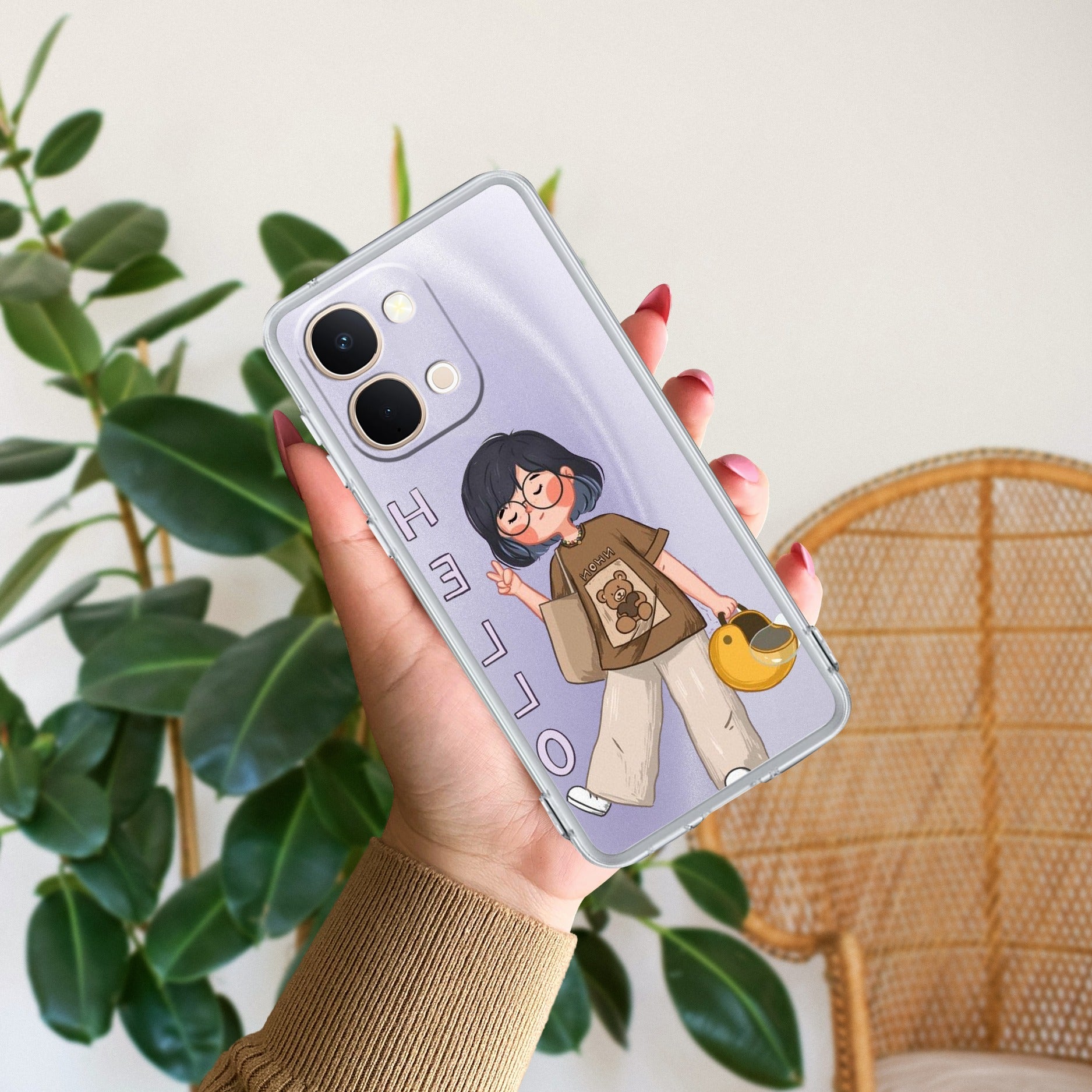 Hello Honey Transparent Silicon Case For Vivo T5X 5G