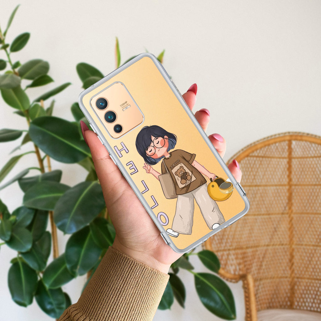 Hello Honey Transparent Silicon Case For Vivo V23 5G