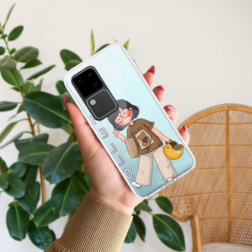 Hello Honey Transparent Silicon Case For Vivo V30 5G