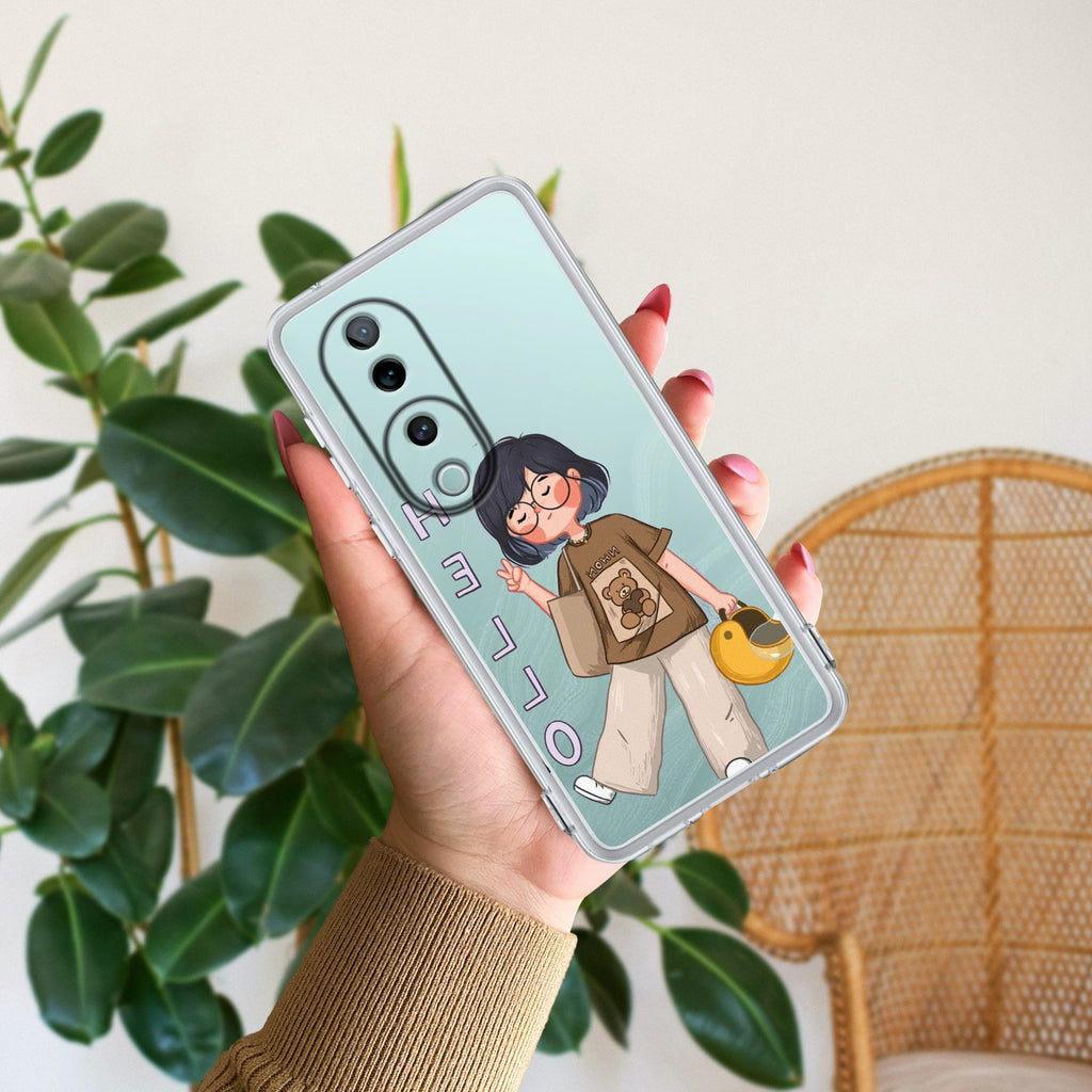 Hello Honey Transparent Silicon Case For Vivo T3 Ultra