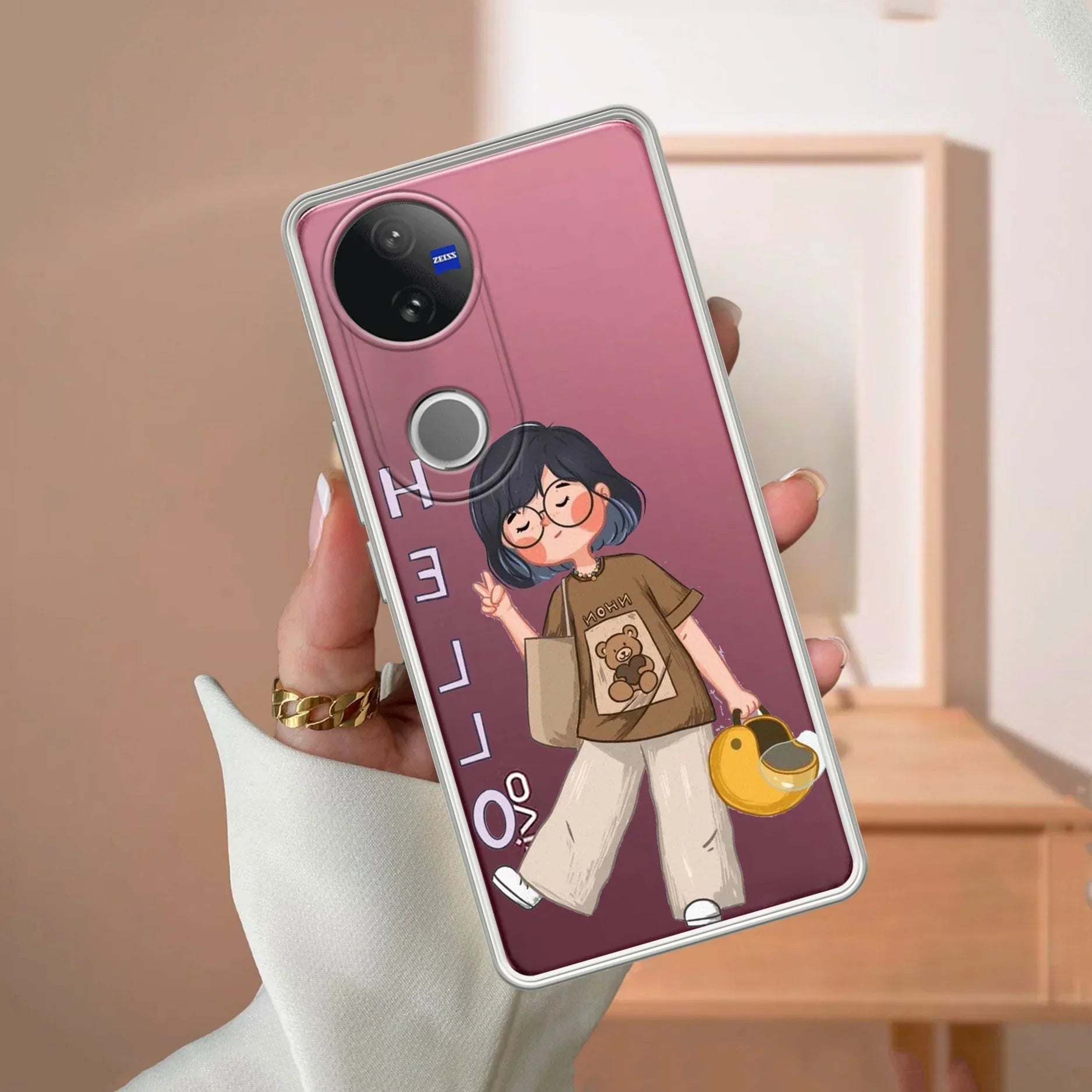 Hello Honey Transparent Silicon Case For Vivo T1 5G