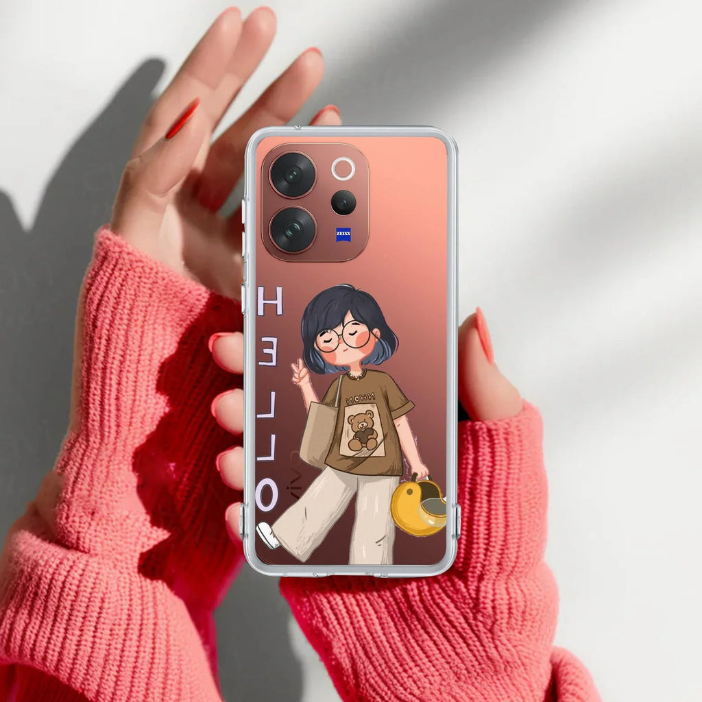 Hello Honey Transparent Silicon Case For Vivo V23 5G
