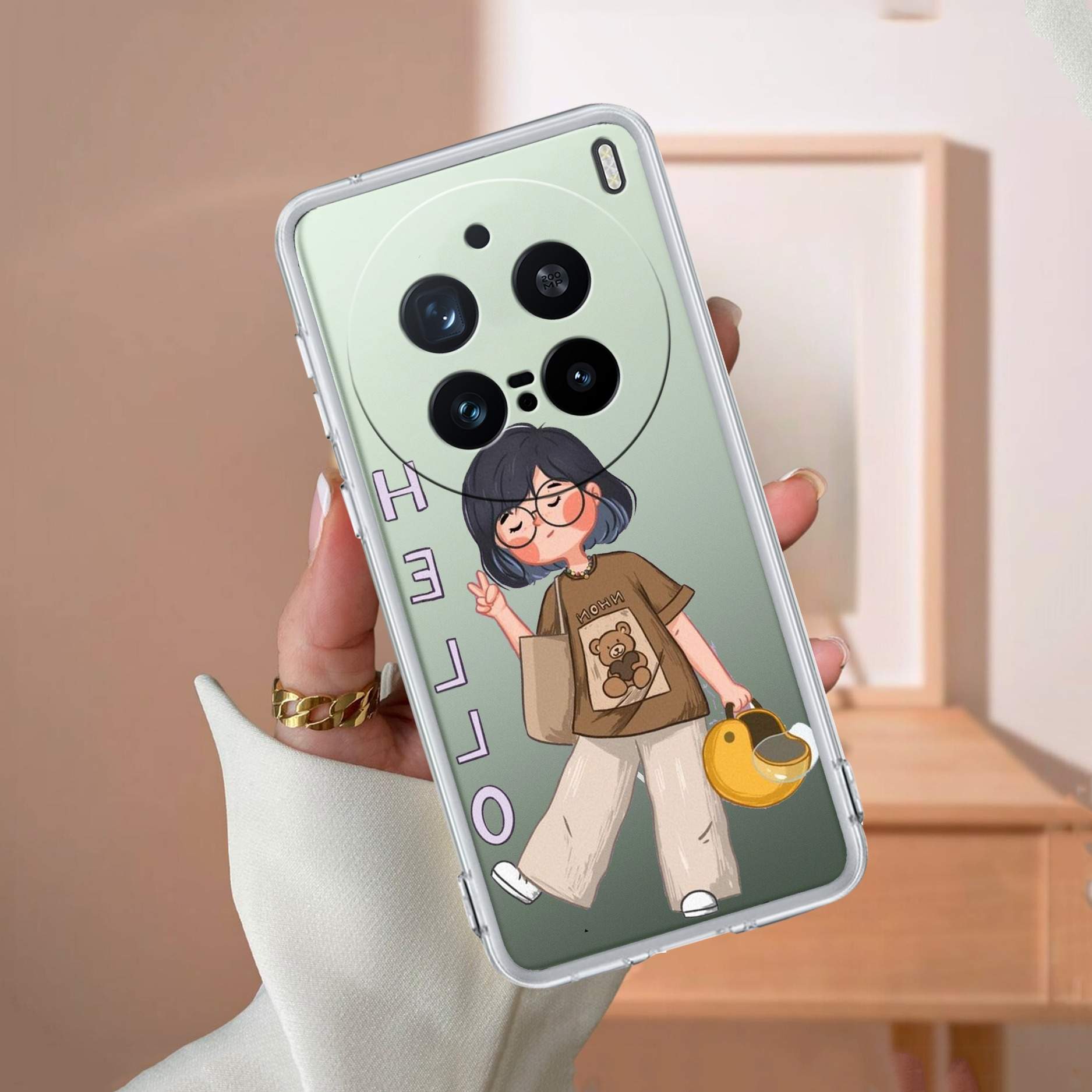 Hello Honey Transparent Silicon Case For Vivo X200 Pro 5G