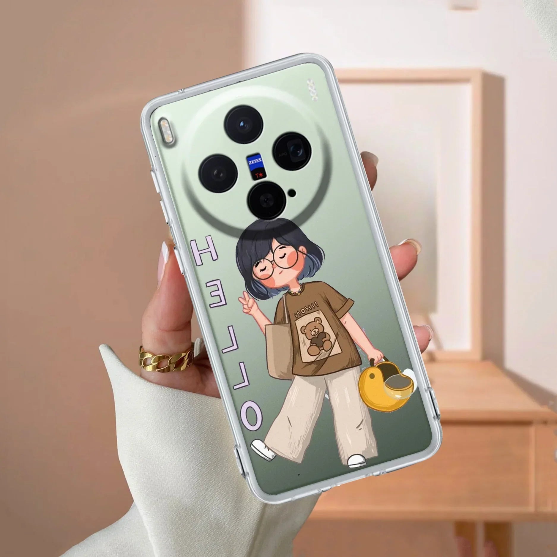 Hello Honey Transparent Silicon Case For Vivo X300 Pro 5G