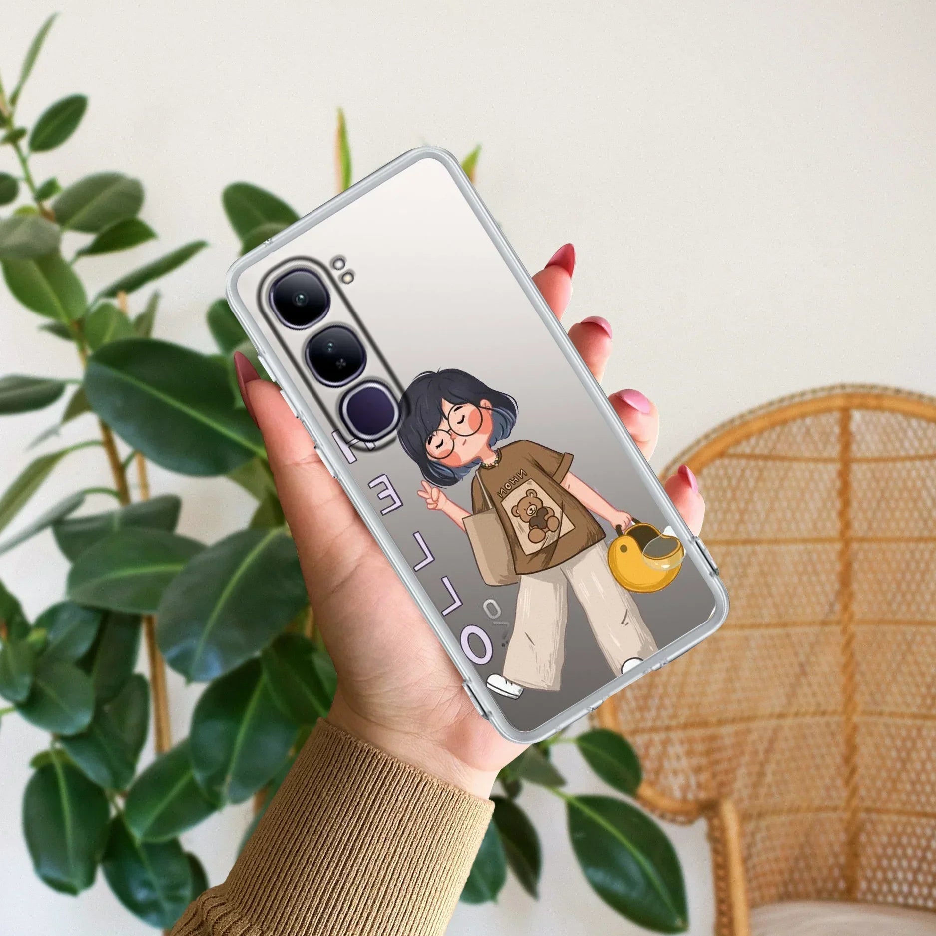Hello Honey Transparent Silicon Case For Vivo V50 5G