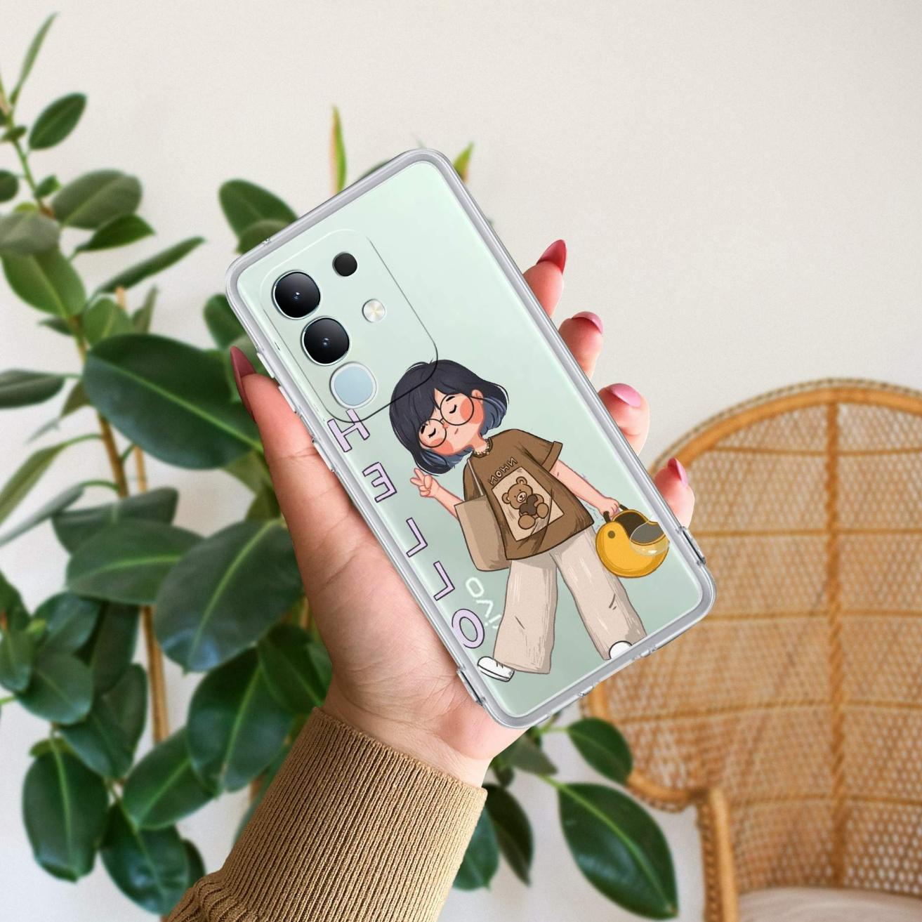 Hello Honey Transparent Silicon Case For Vivo Y16
