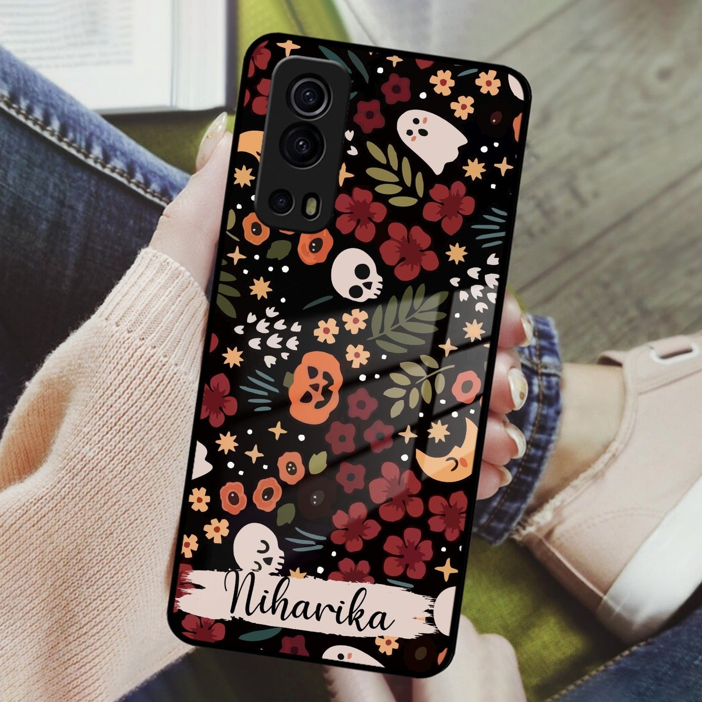 Hellowean Customize Glass Case Cover For iQOO