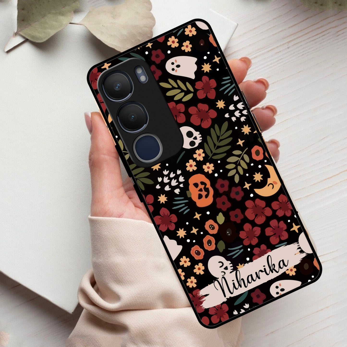 Hellowean Customize Glass Case Cover For Vivo