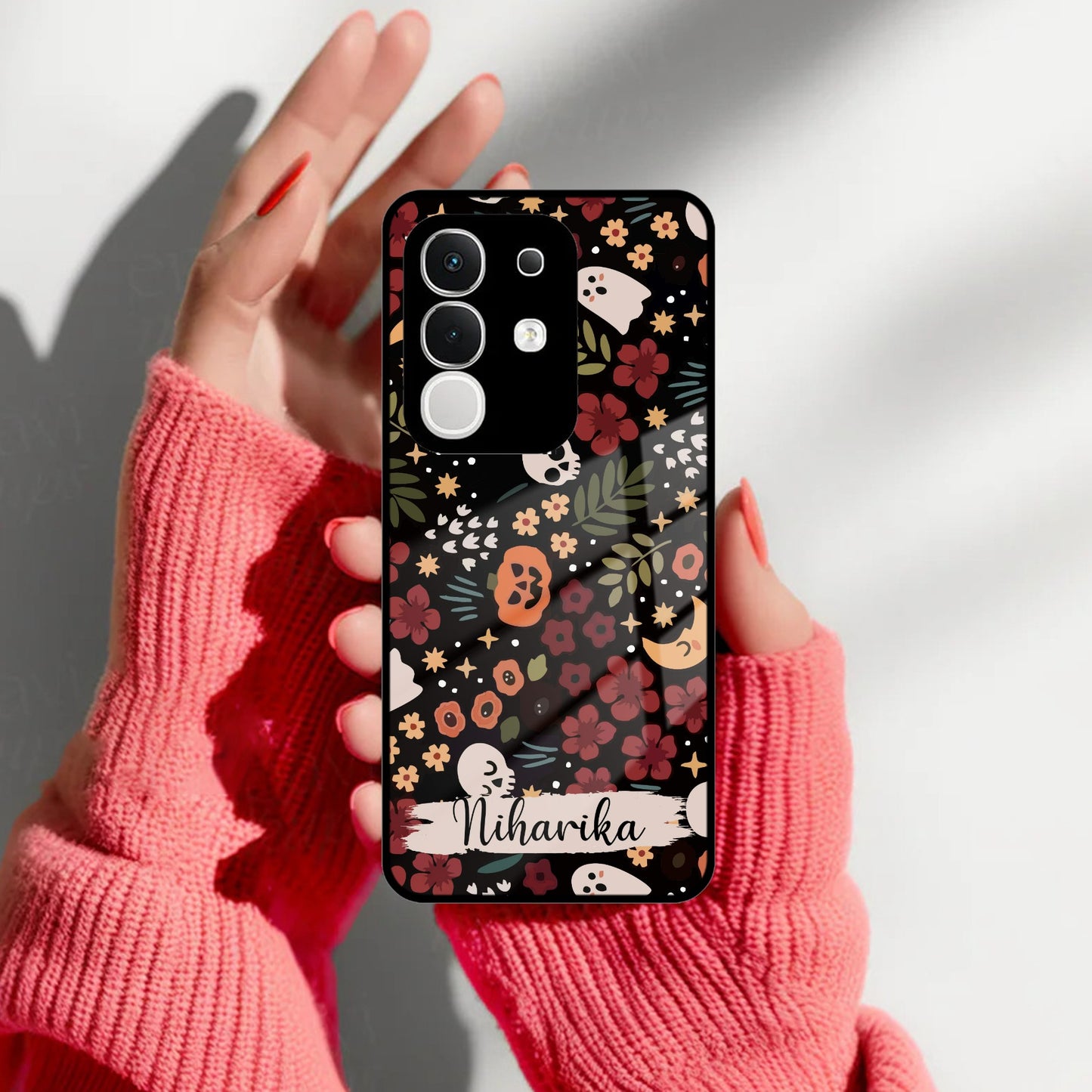 Hellowean Customize Glass Case Cover For Vivo