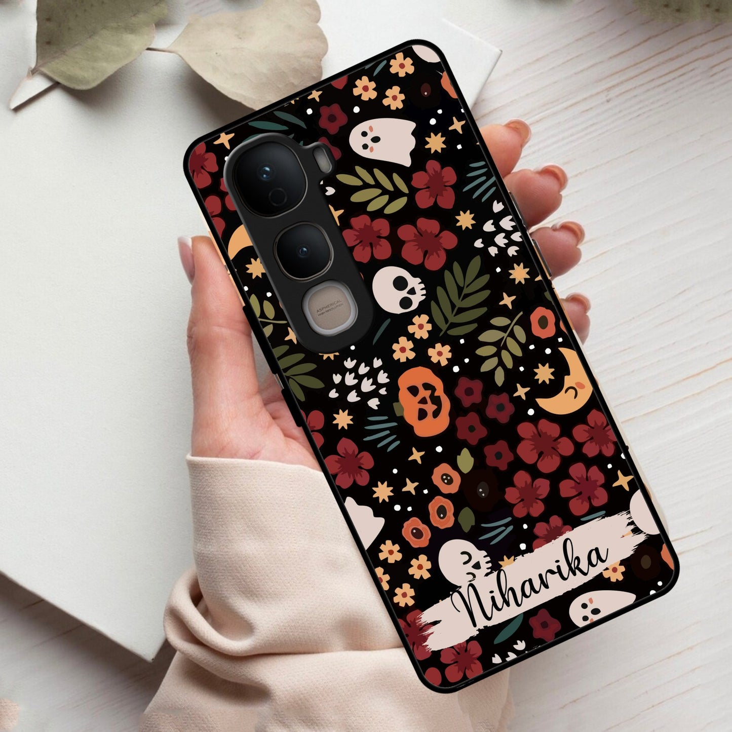 Hellowean Customize Glass Case Cover For Vivo