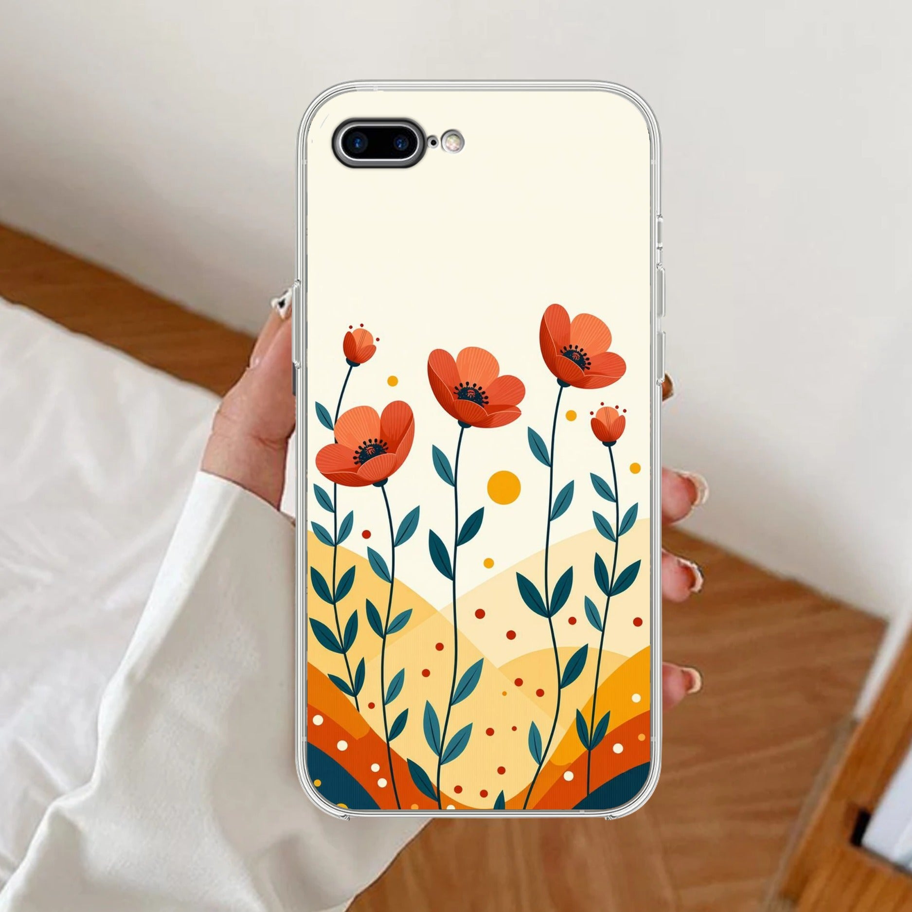 Hillside Bloom Anti Yellow Clear Case For iPhone 7 Plus / iPhone 8 Plus