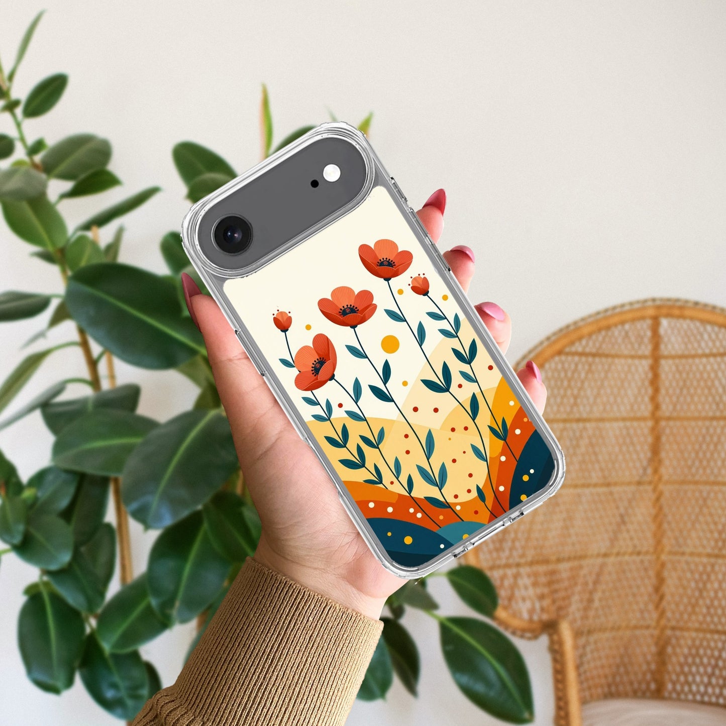 Hillside Bloom Transparent Silicon Case For iPhone