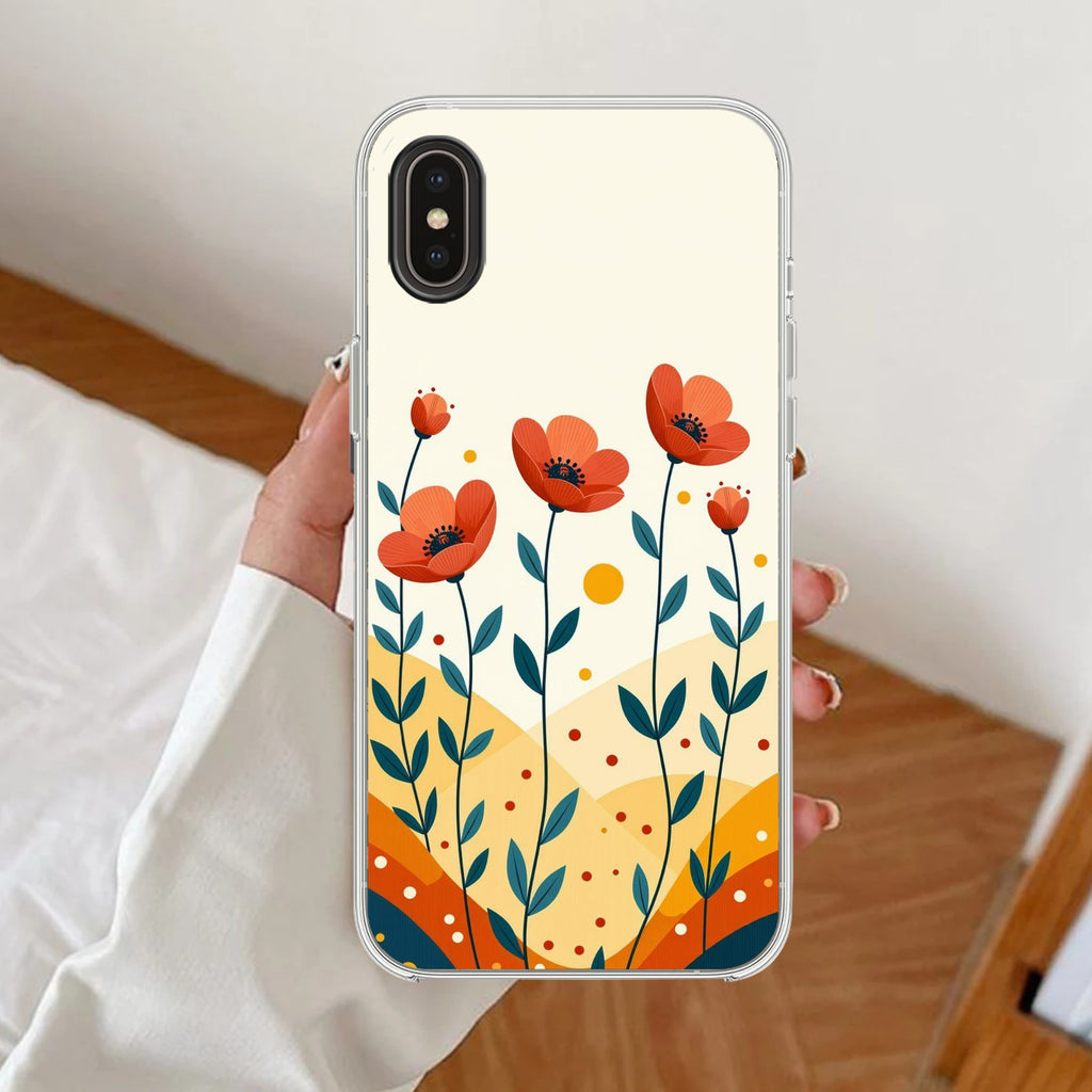 Hillside Bloom Anti Yellow Clear Case For iPhone XR