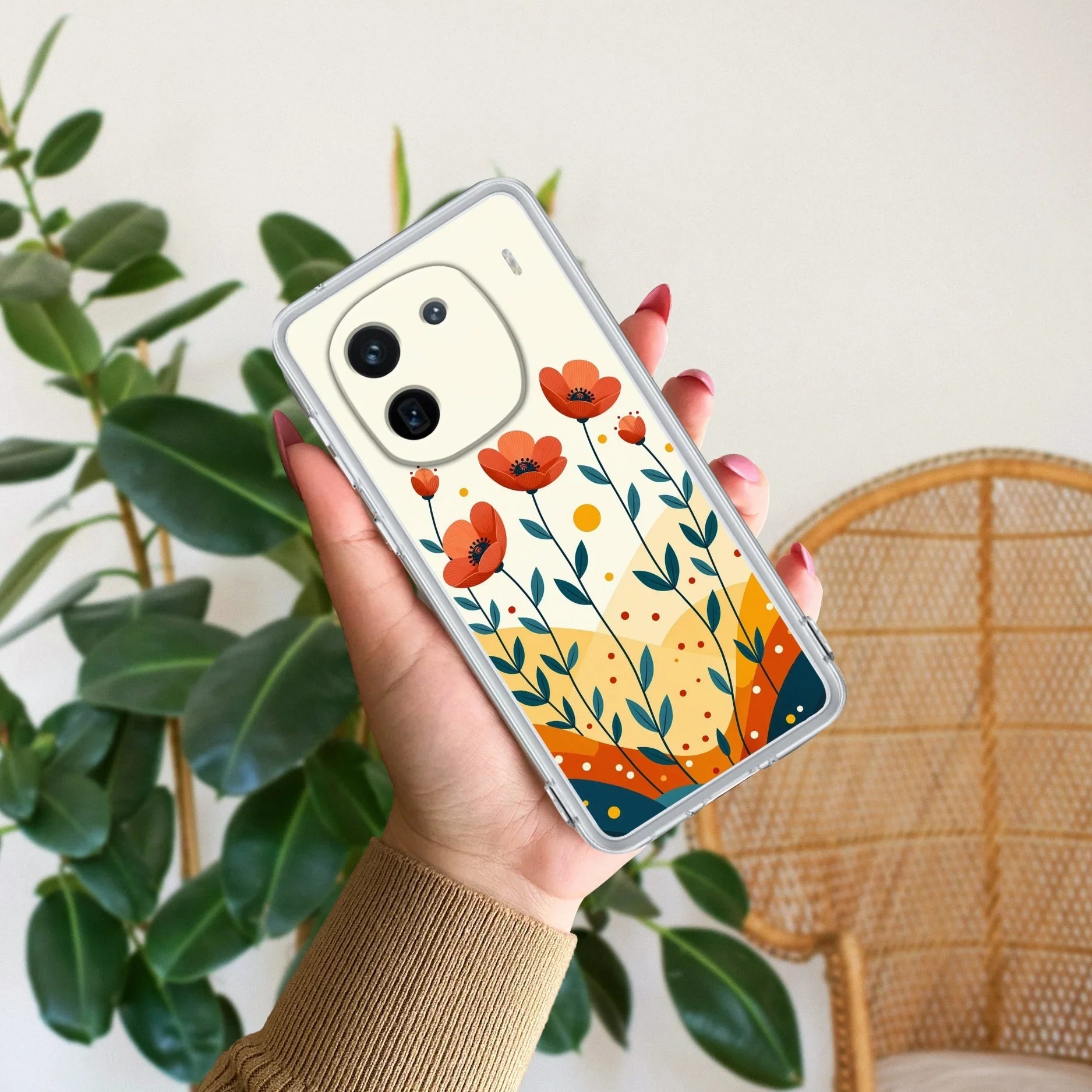 Hillside Bloom Transparent Silicon Case For iQOO 12 5G