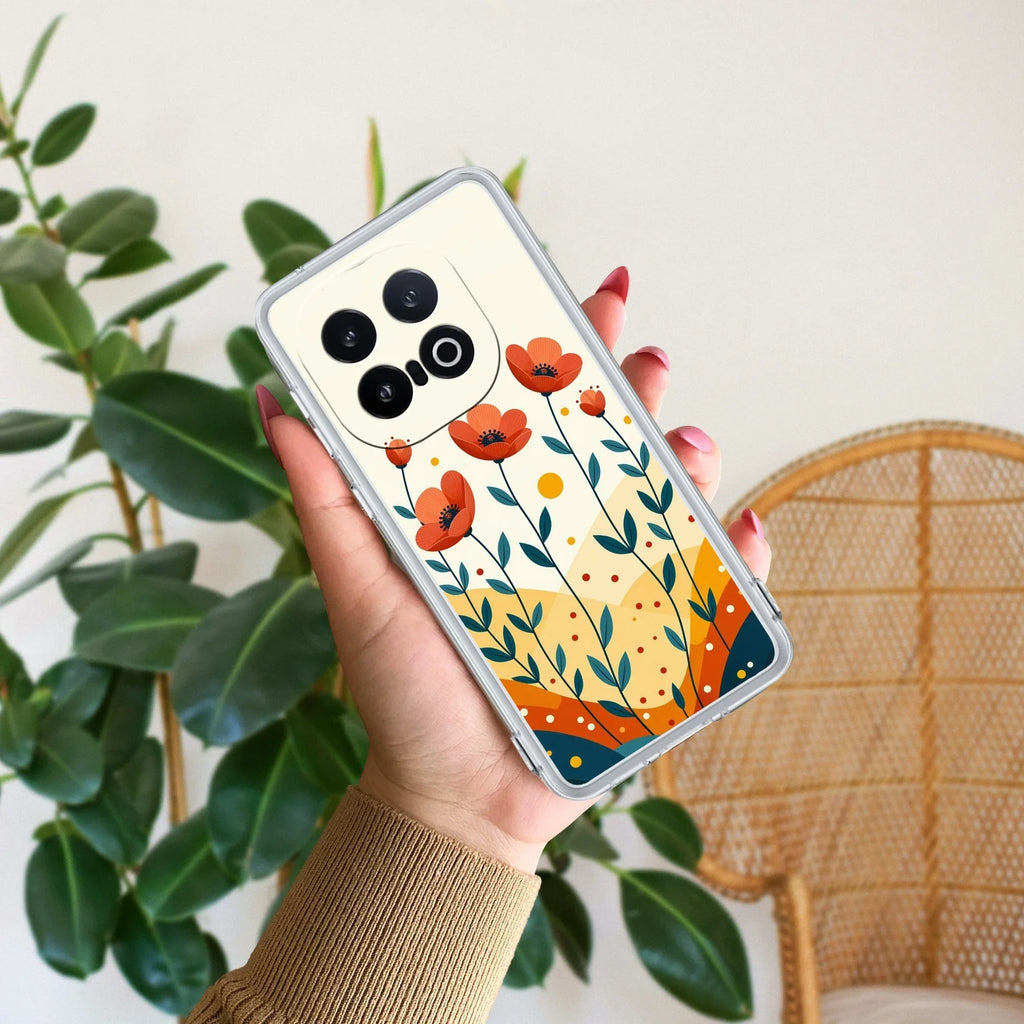 Hillside Bloom Transparent Silicon Case For iQOO 13 5G