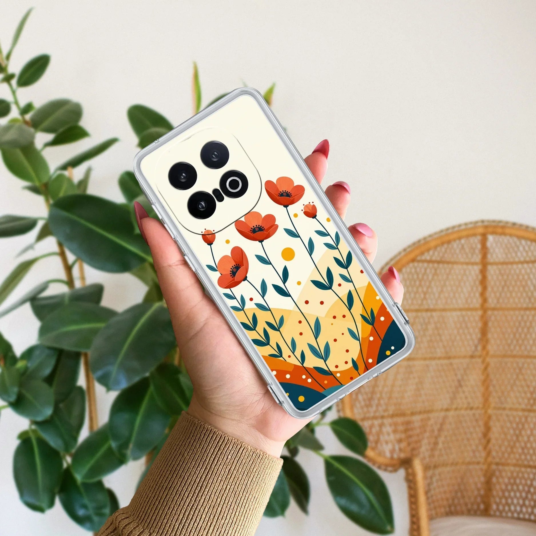 Hillside Bloom Transparent Silicon Case For iQOO 13 5G
