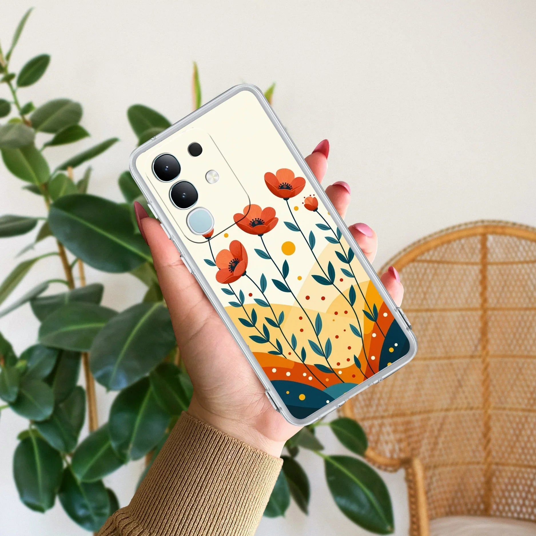 Hillside Bloom Transparent Silicon Case For iQOO Z6 Lite 5G