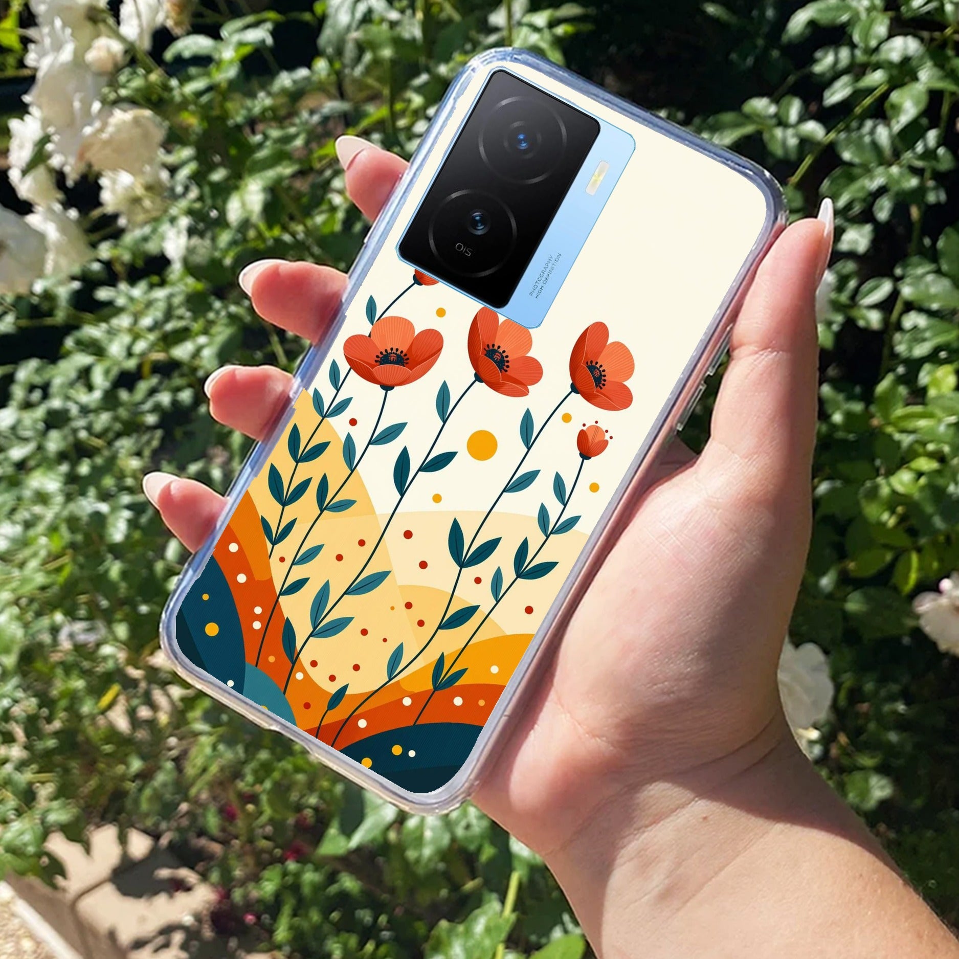 Hillside Bloom Transparent Silicon Case For iQOO Z7s 5G