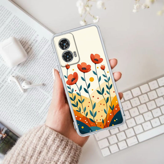 Hillside Bloom Transparent Silicon Case For Motorola