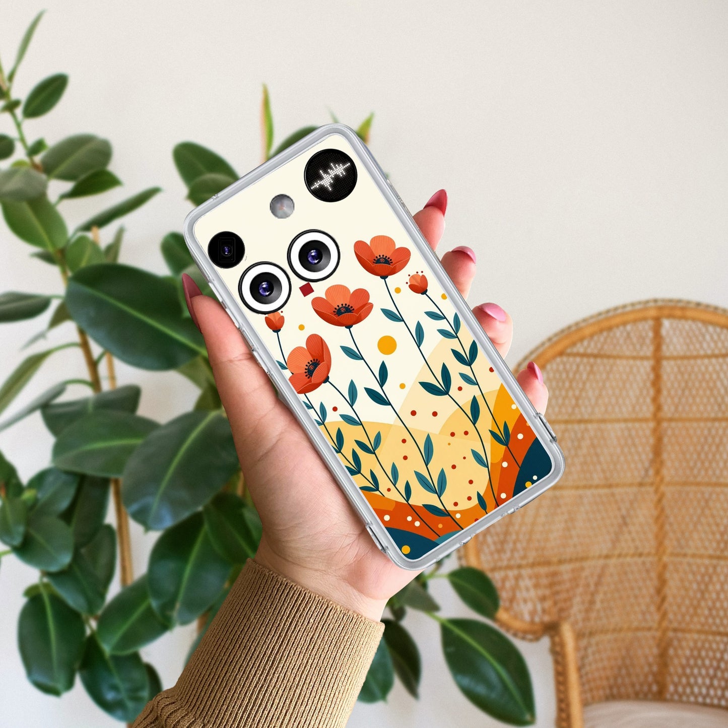 Hillside Bloom Transparent Silicon Case For Nothing