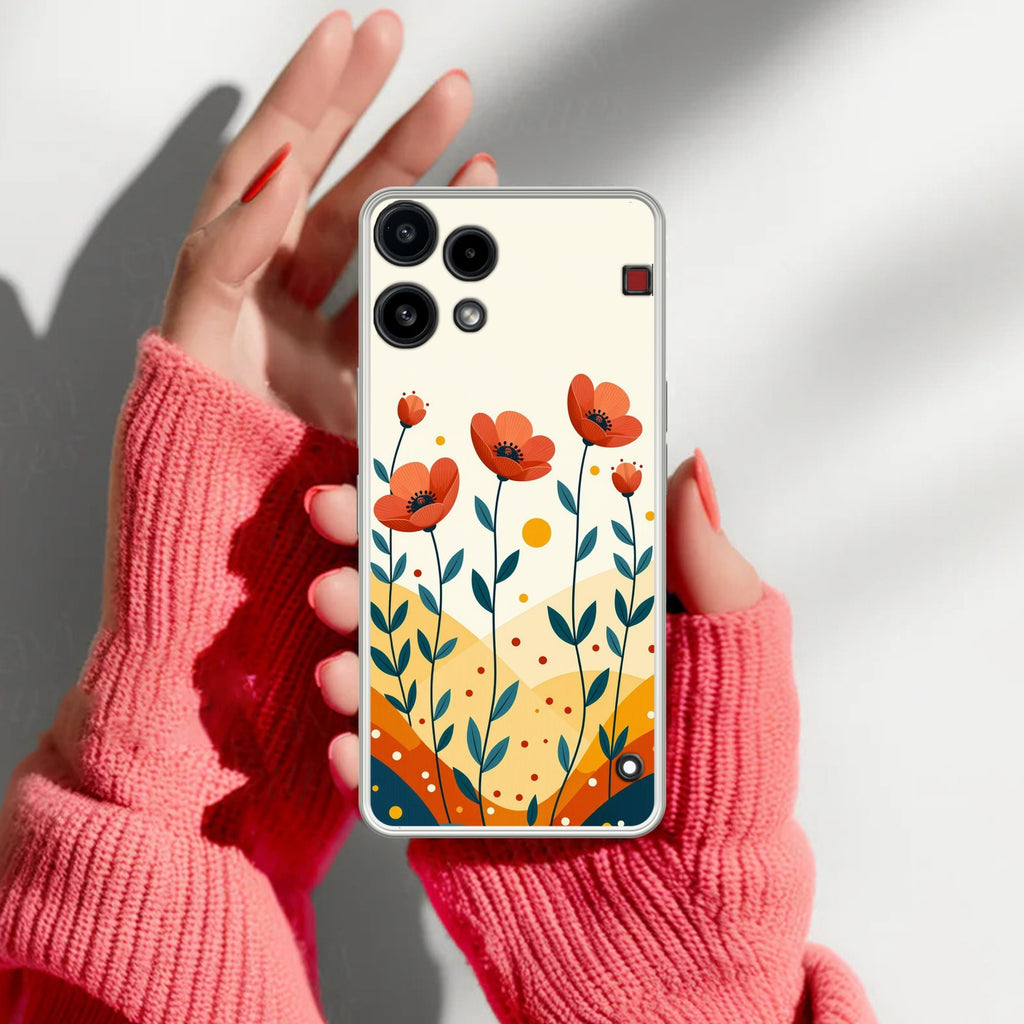 Hillside Bloom Transparent Silicon Case For Nothing Phone 3a Lite 5G